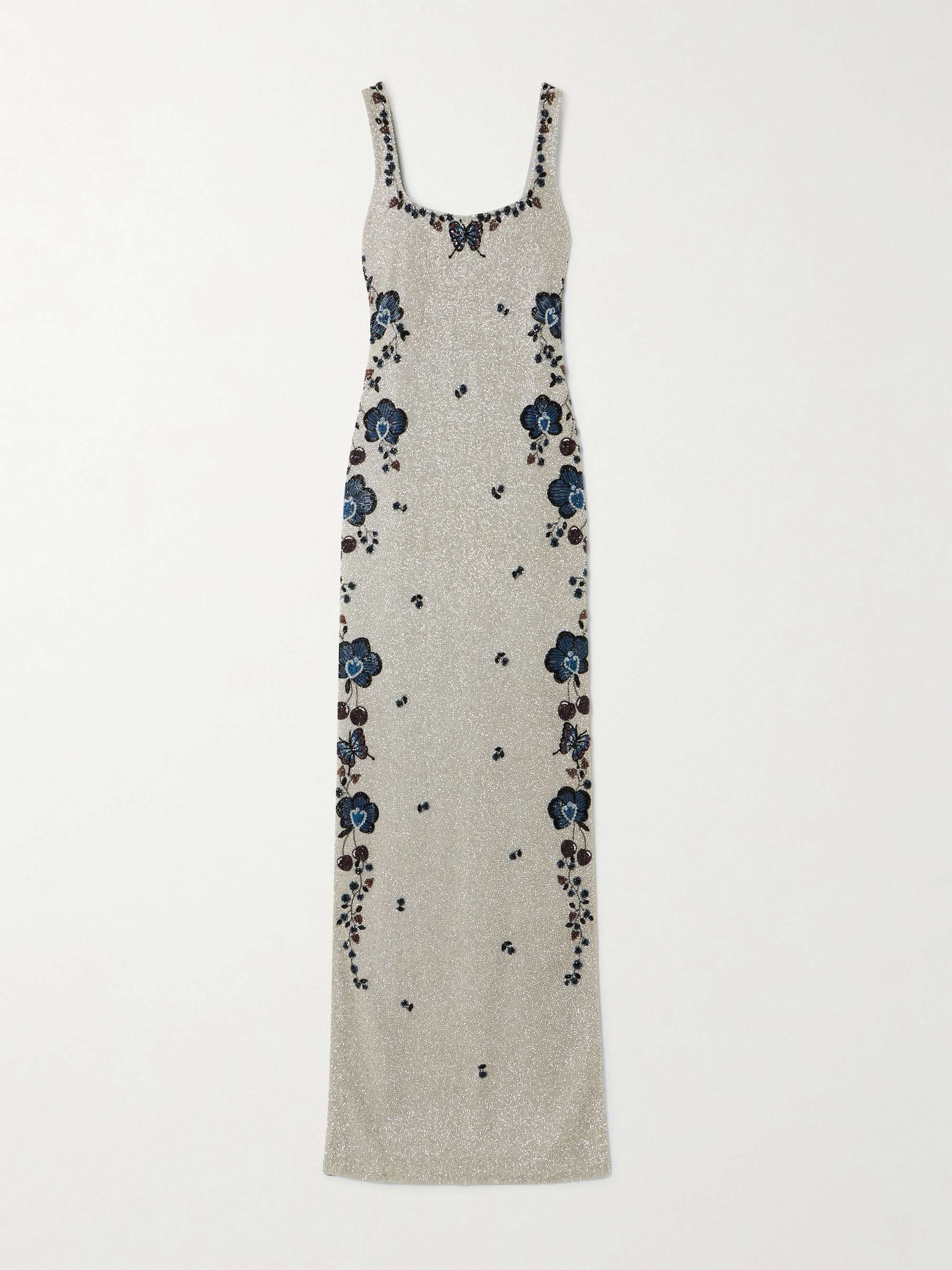 Orchid bead-embellished stretch-tulle gown view