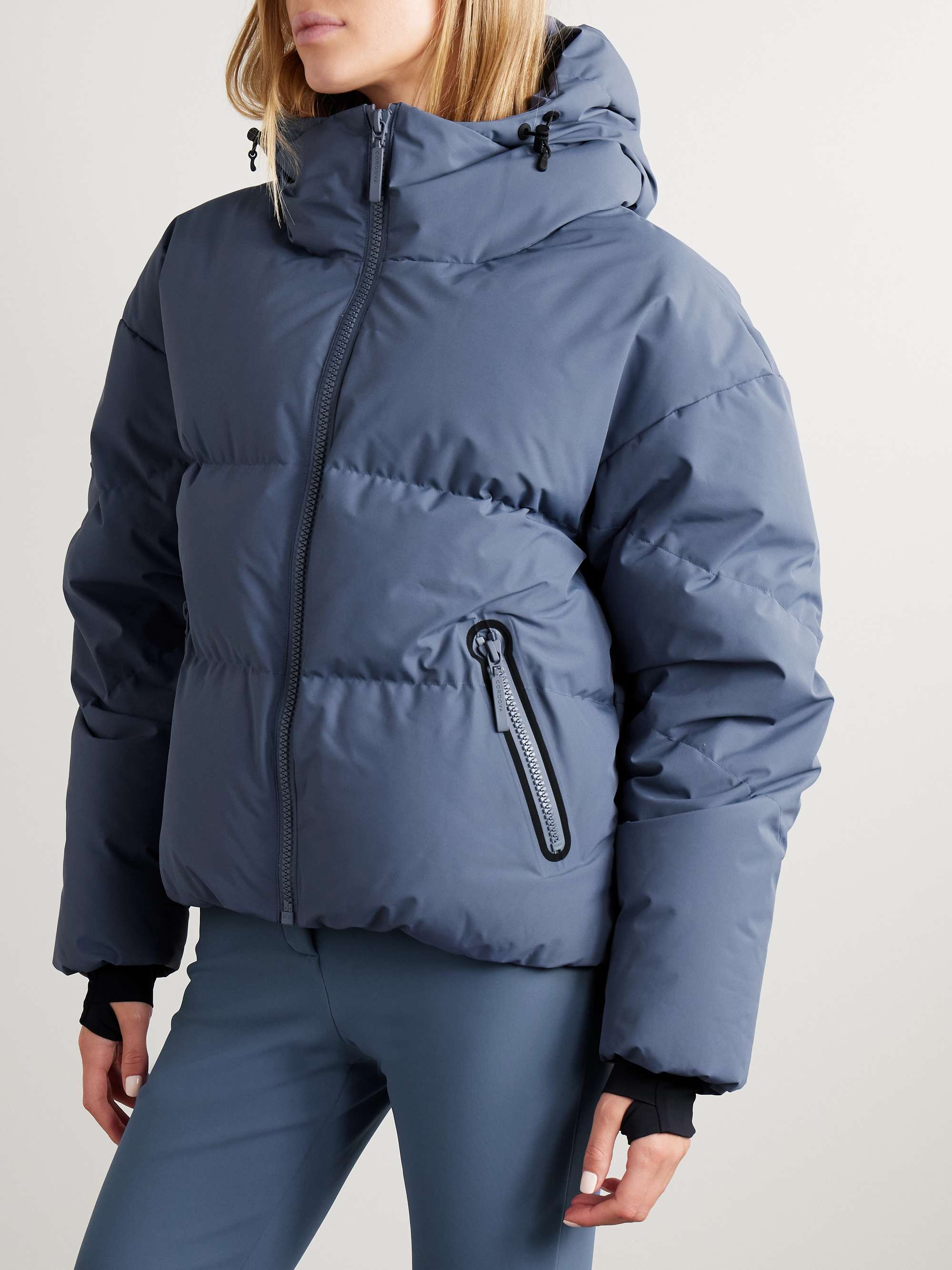 Meribel hooded quilted down ski jacket view