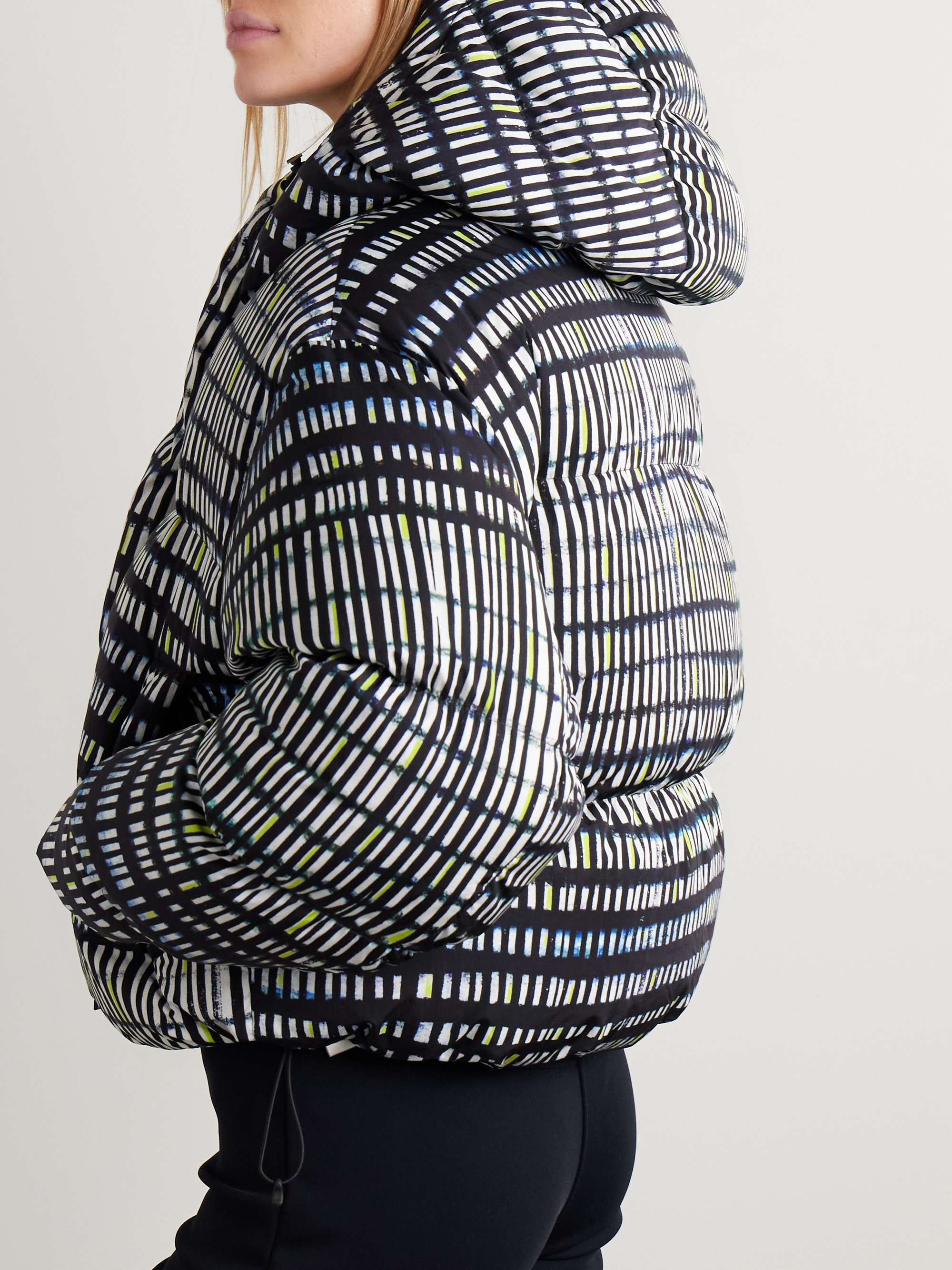 Aomori hooded printed quilted down ski jacket view