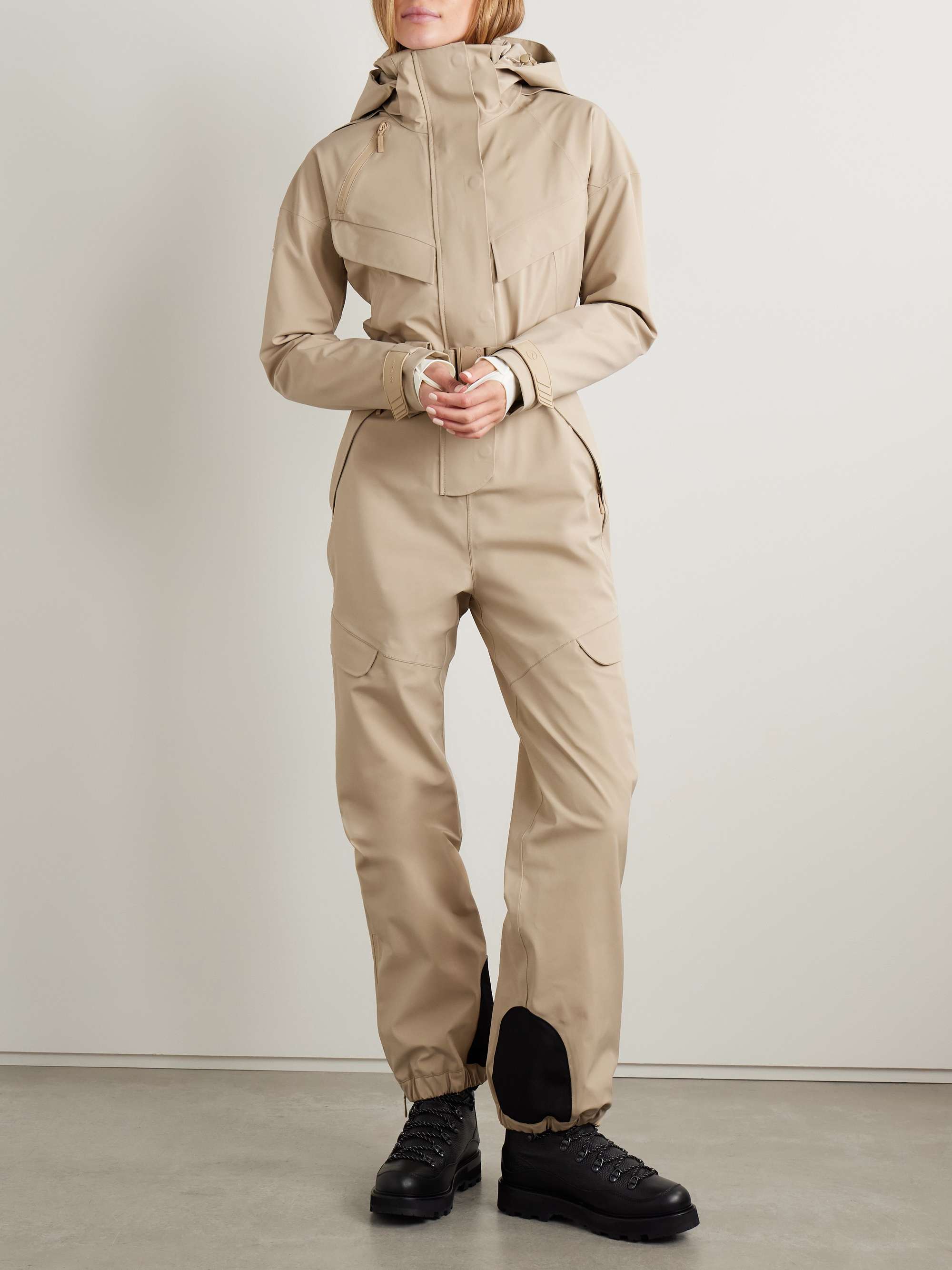 Apex hooded belted ski suit view