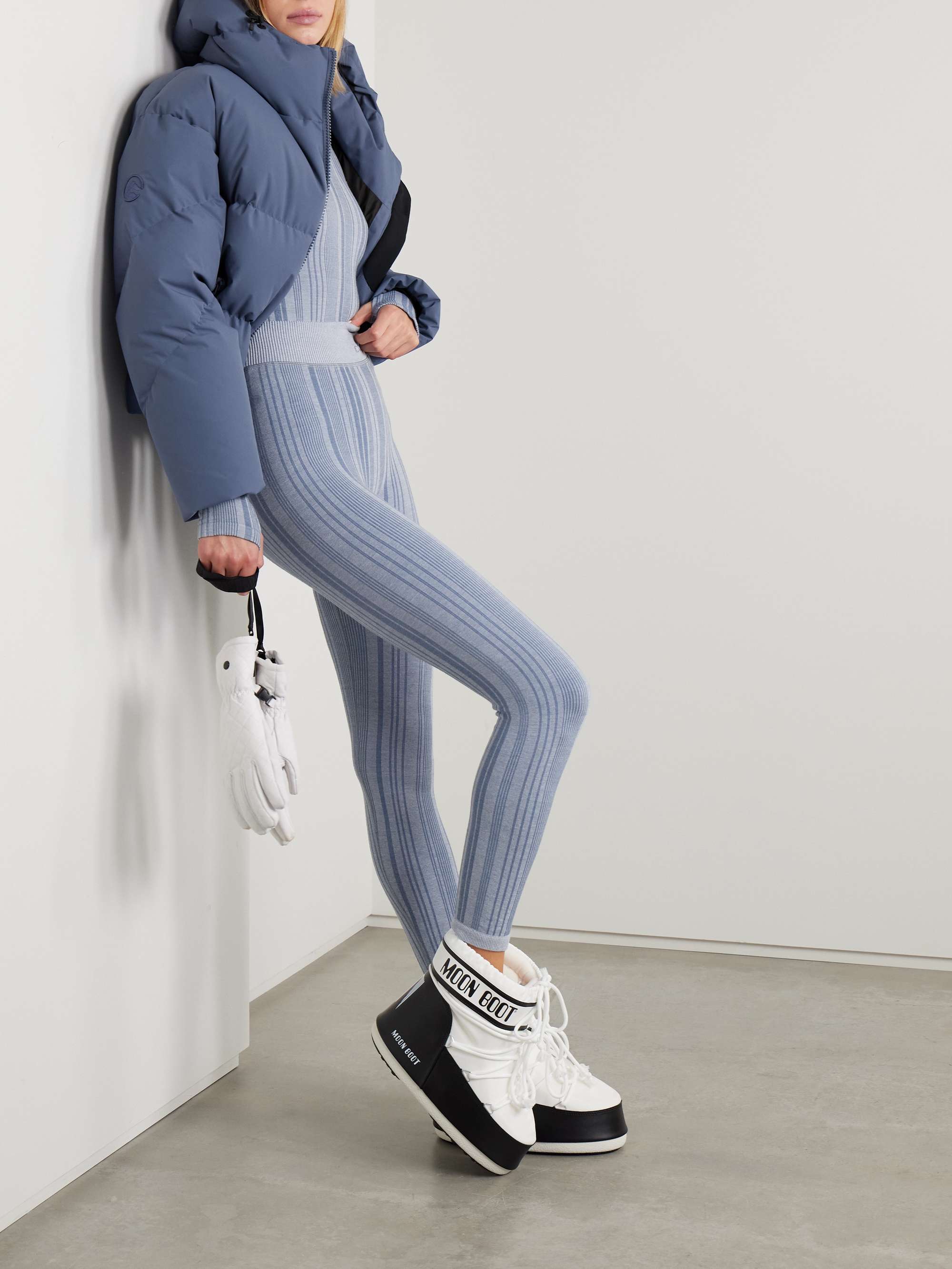 Sol striped stretch-jersey leggings view