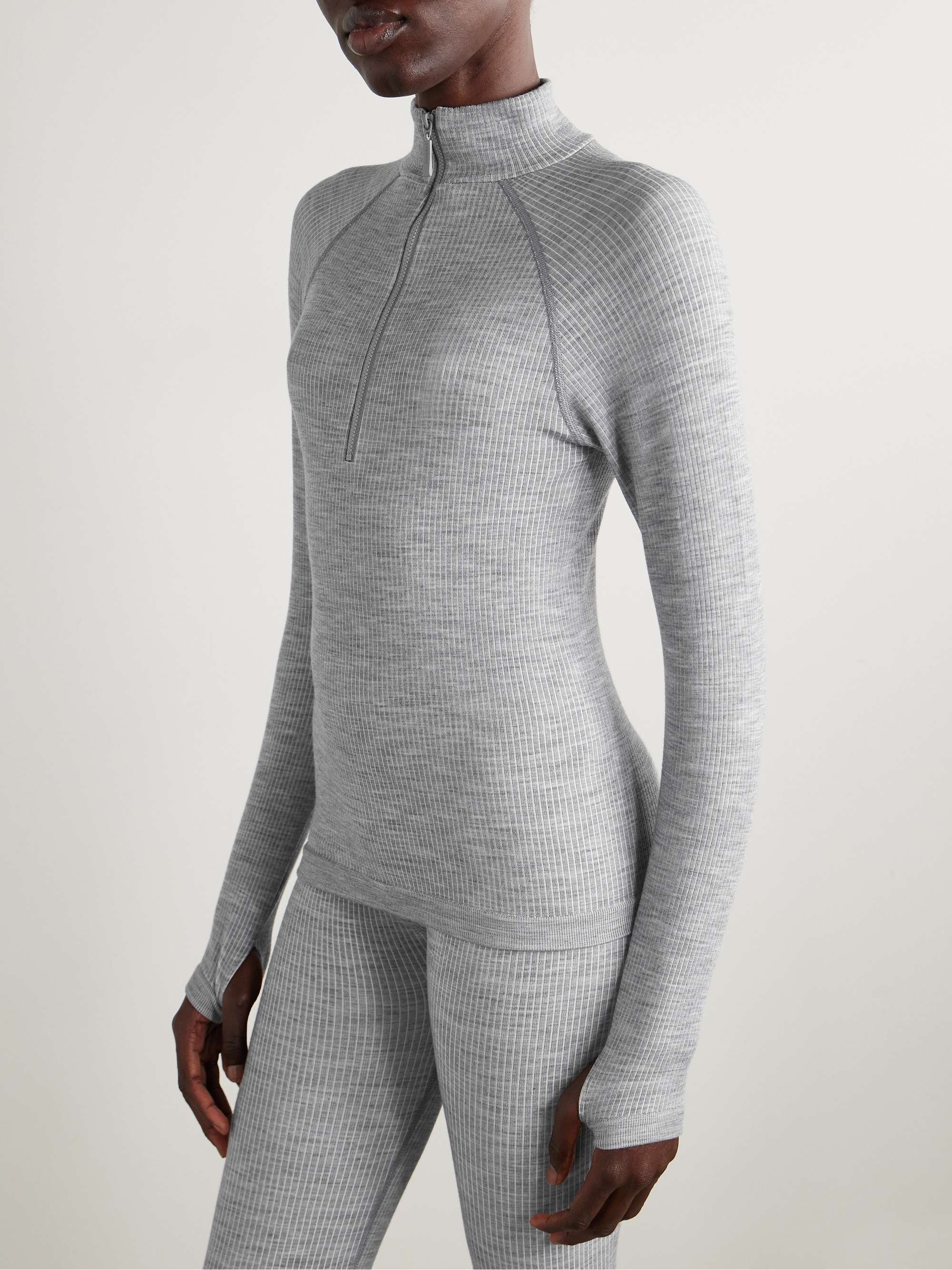 Stowe ribbed wool-blend turtleneck base layer view