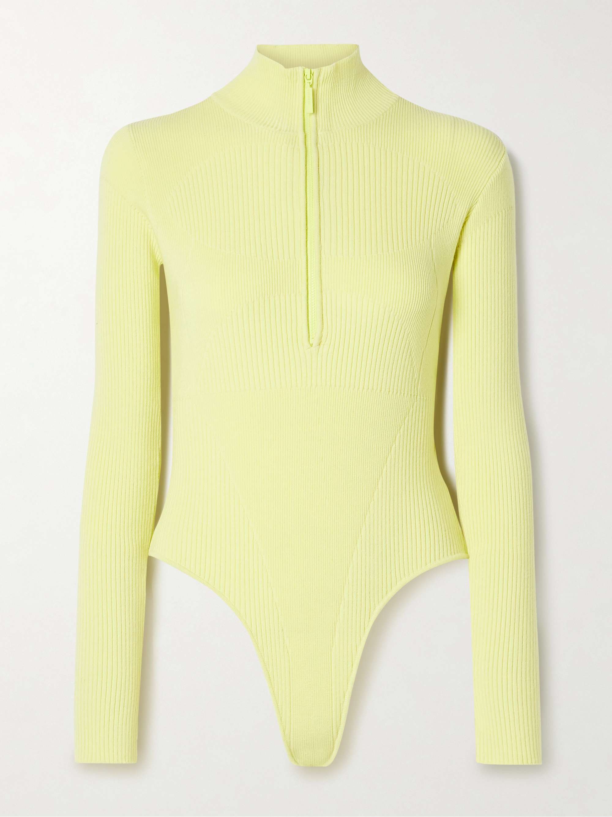 Butte ribbed merino wool-blend turtleneck bodysuit view