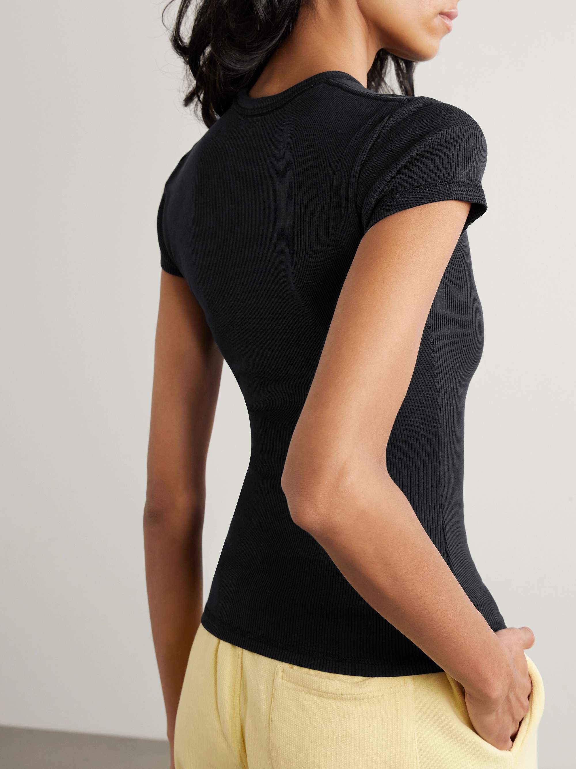 Ribbed stretch Lyocell and cotton-blend T-shirt view
