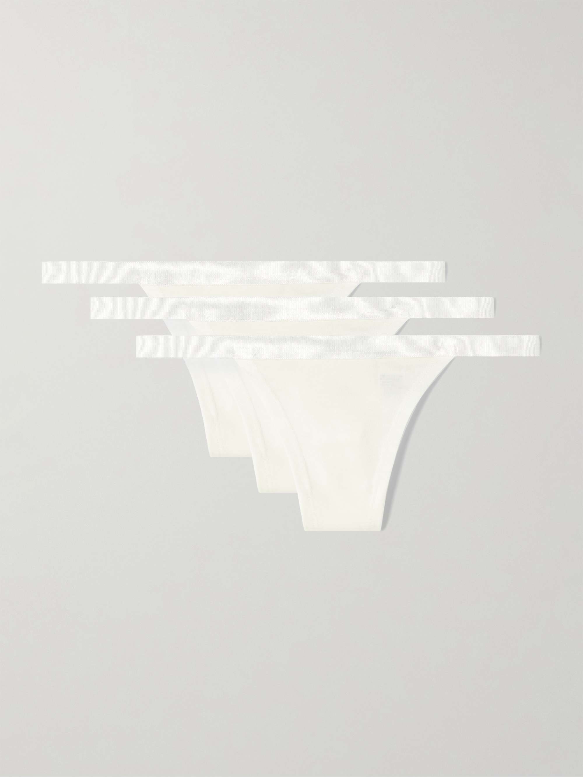 Set of three stretch-TENCEL™ Lyocell thongs view
