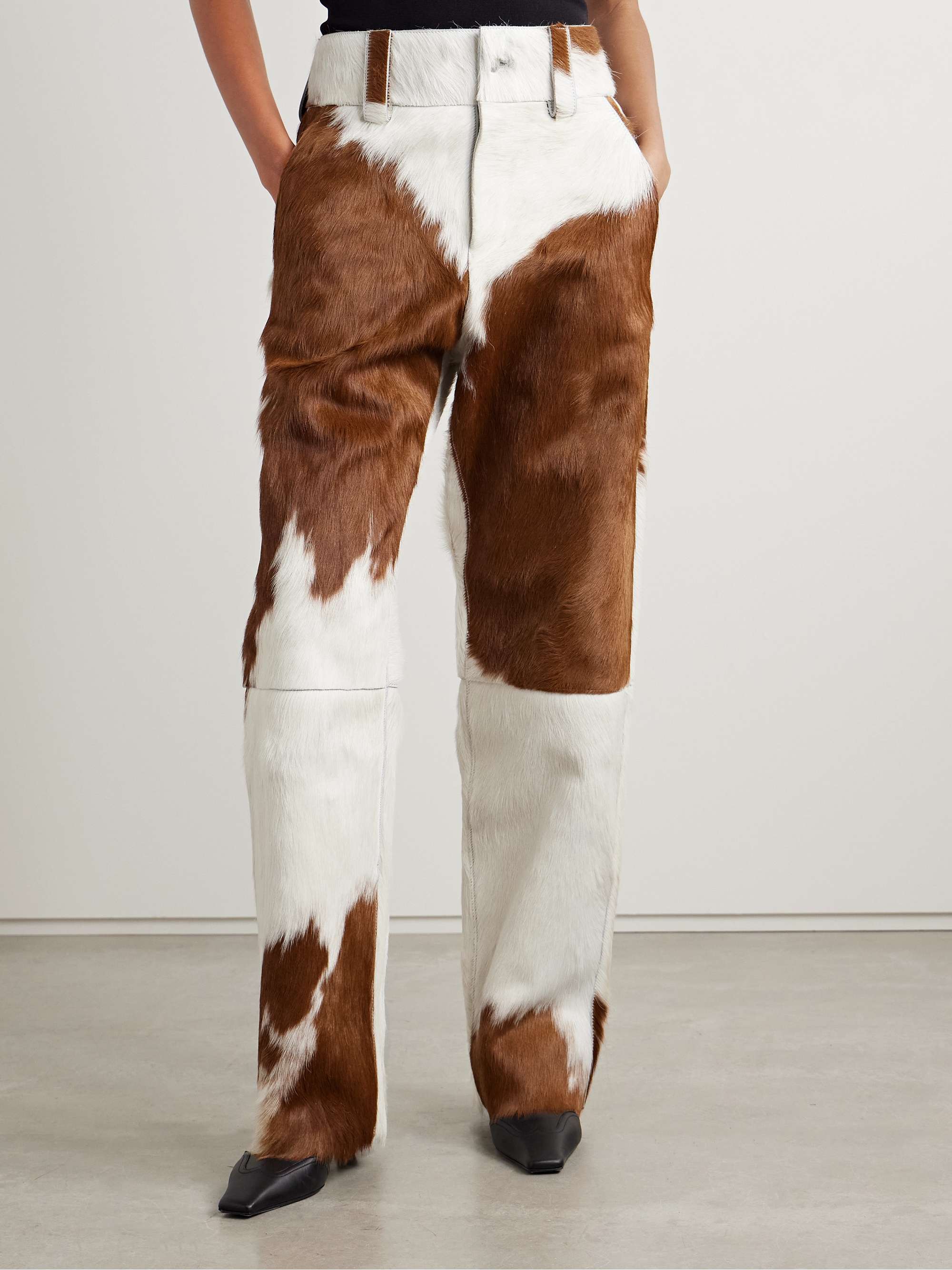 Highlands paneled calf hair wide-leg pants view