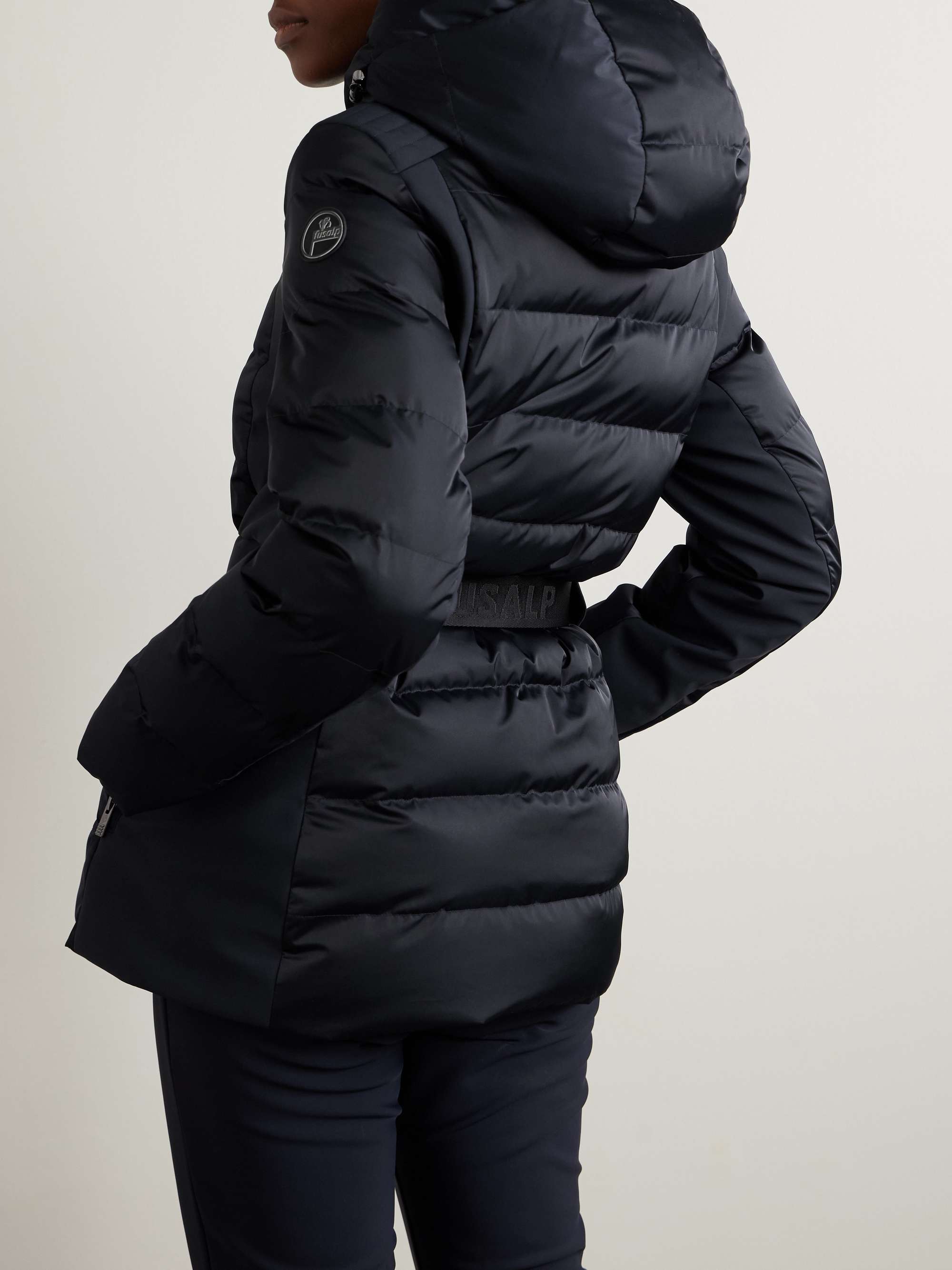 Maela faux fur-trimmed quilted hooded ski jacket view