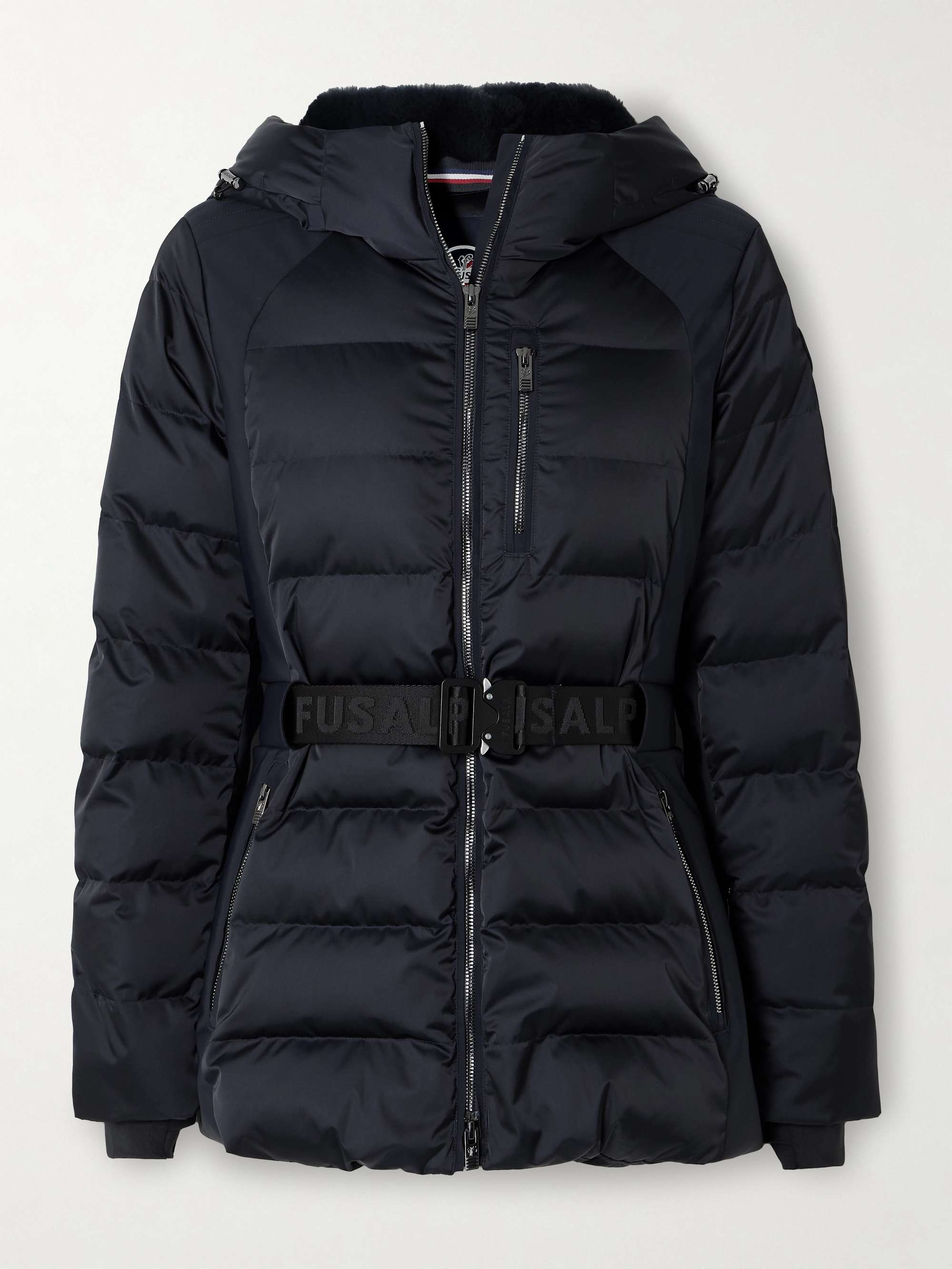 Maela faux fur-trimmed quilted hooded ski jacket view