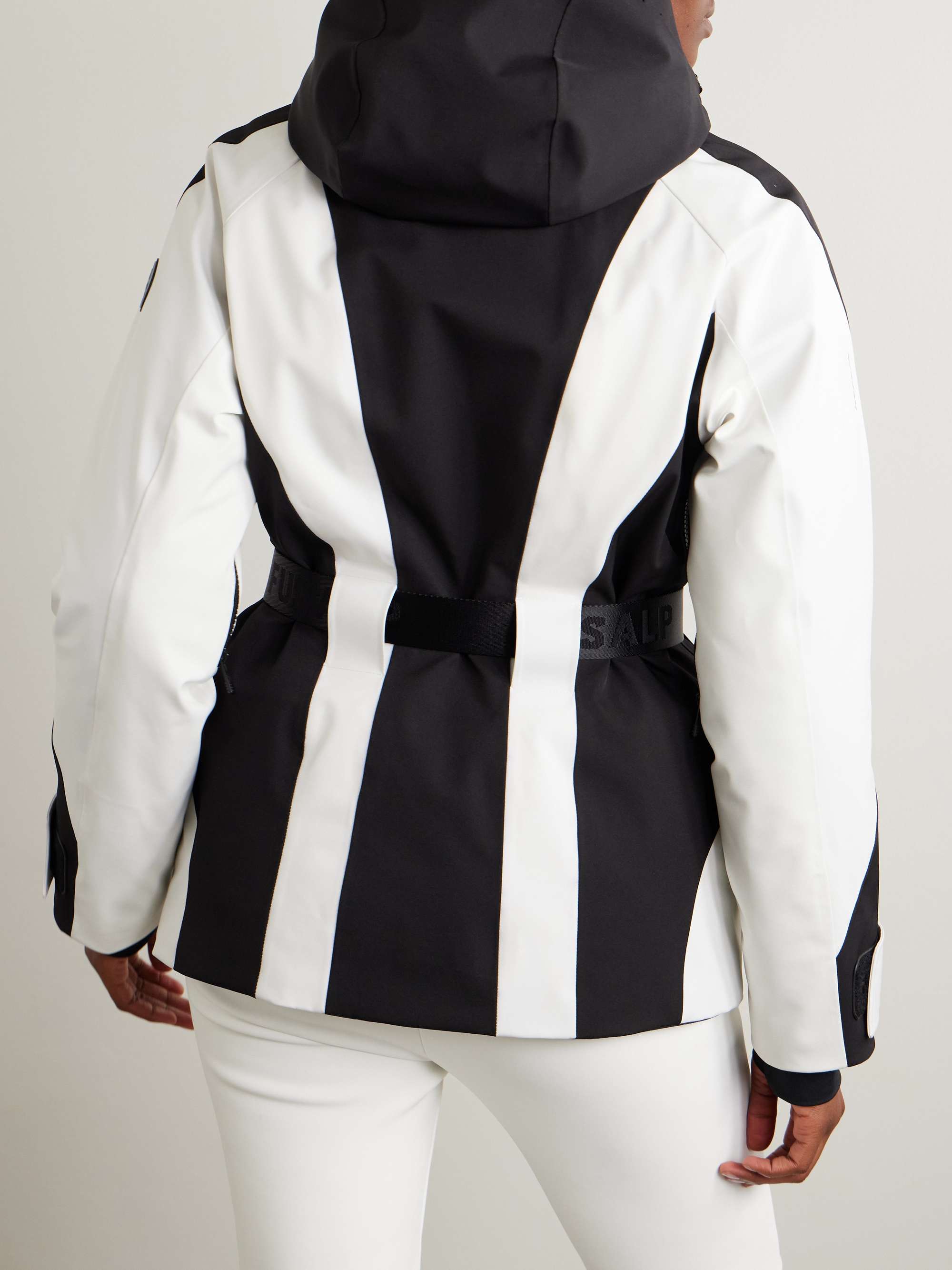 Lexa belted hooded two-tone ski jacket view