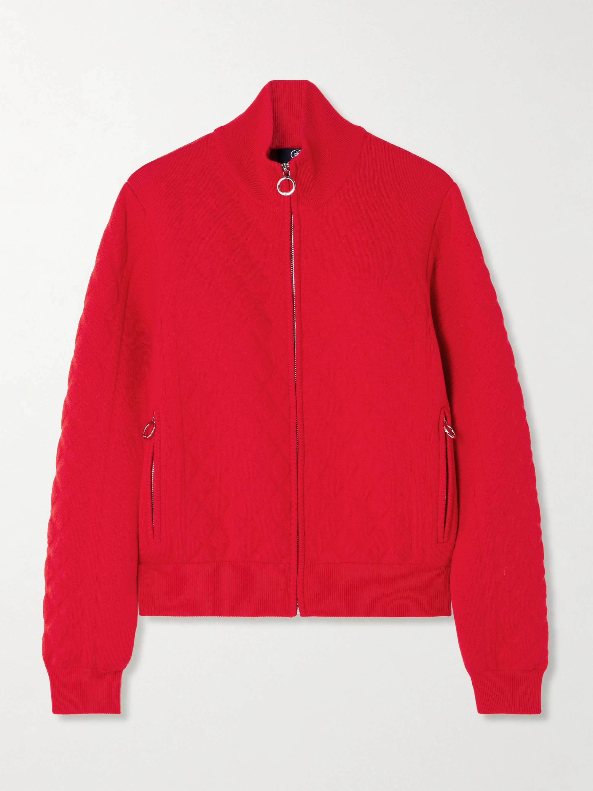 Nuria jacquard-knit wool-blend turtleneck cardigan view