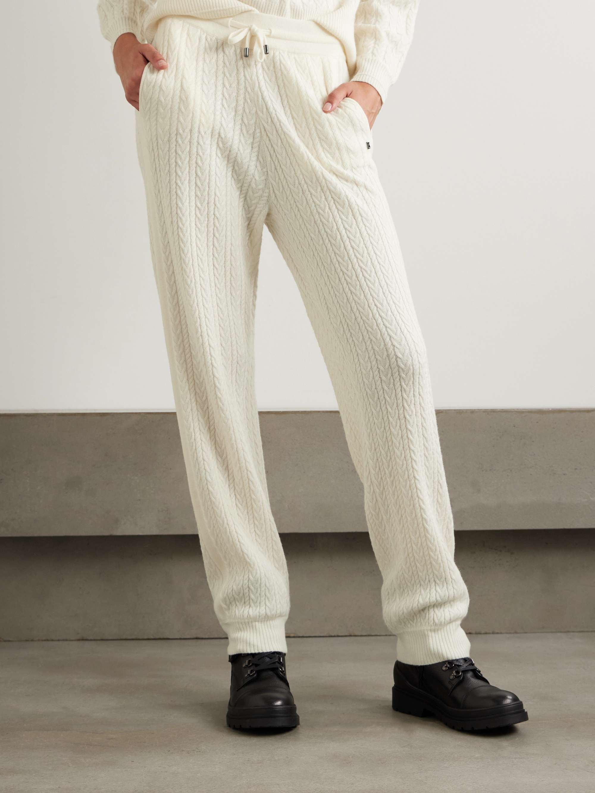 Lakota cable-knit wool sweatpants view