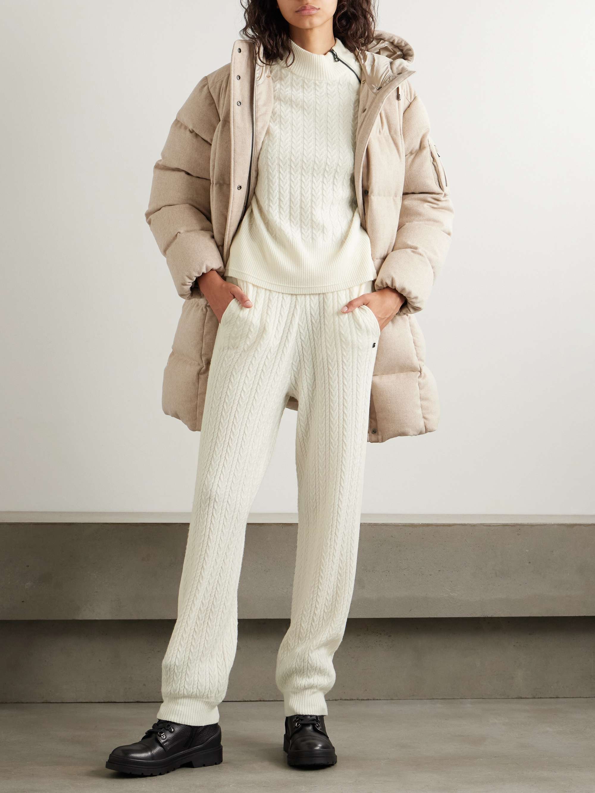 Lakota cable-knit wool sweatpants view