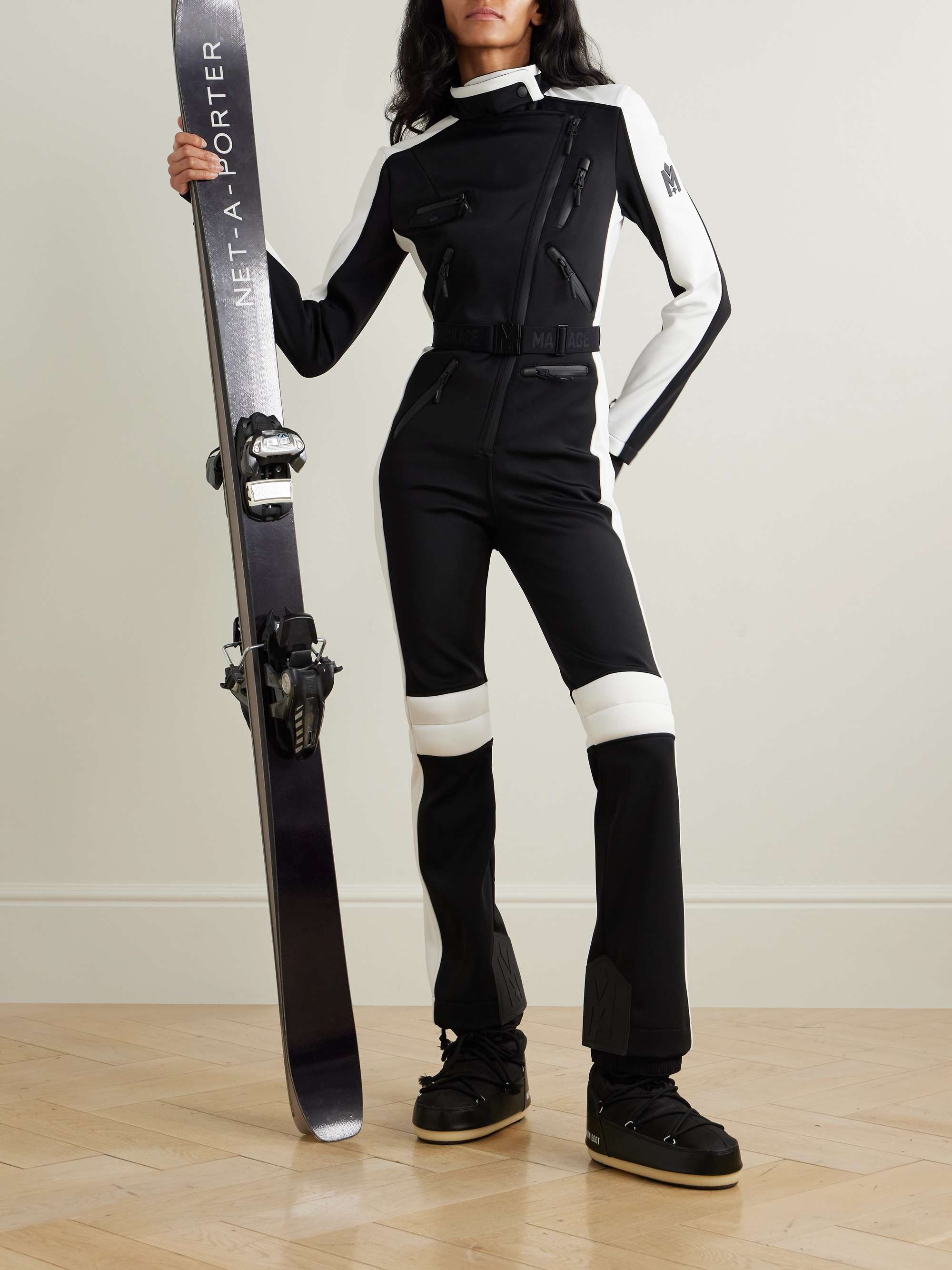 Miakim asymmetric paneled tech-jersey ski suit view
