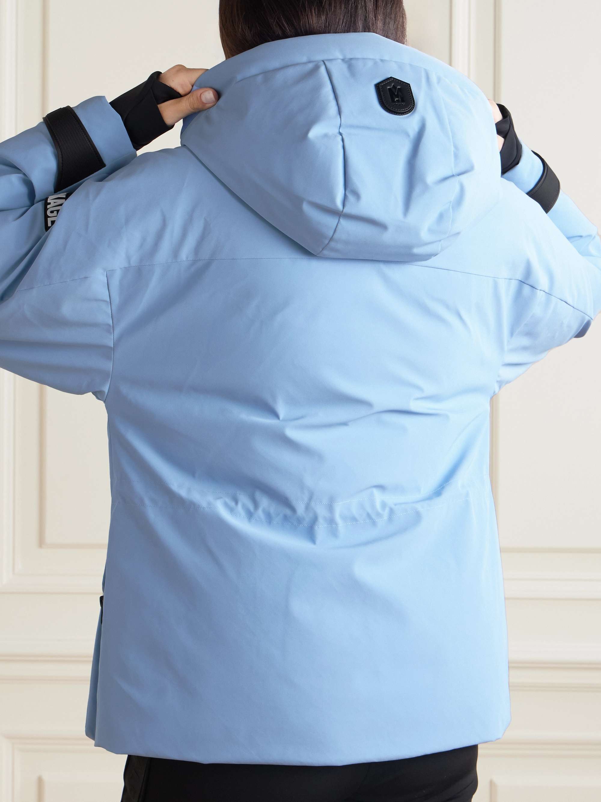 ICLYN-R hooded appliquéd down ski jacket view