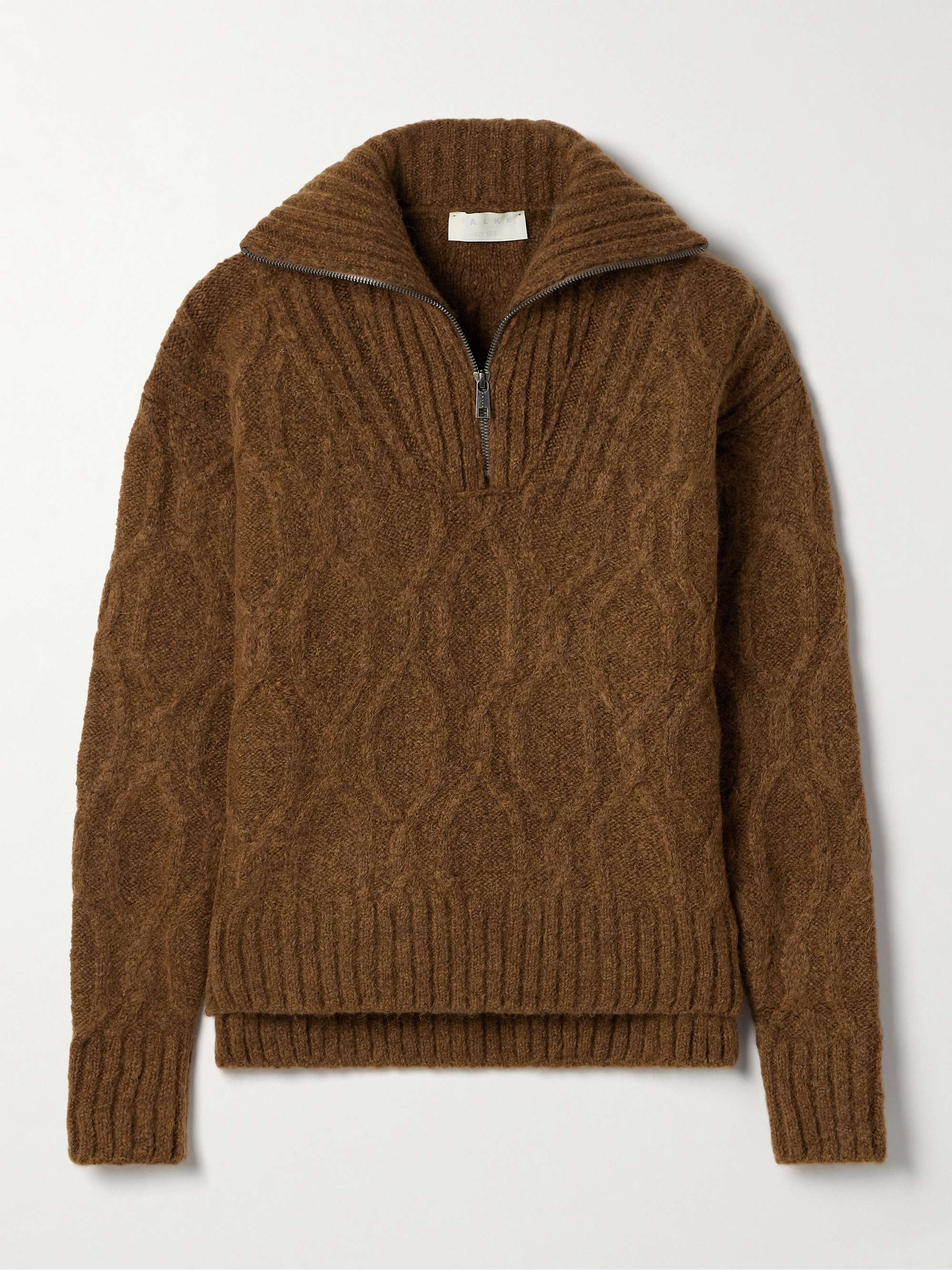 Troyer cable-knit wool-blend sweater view
