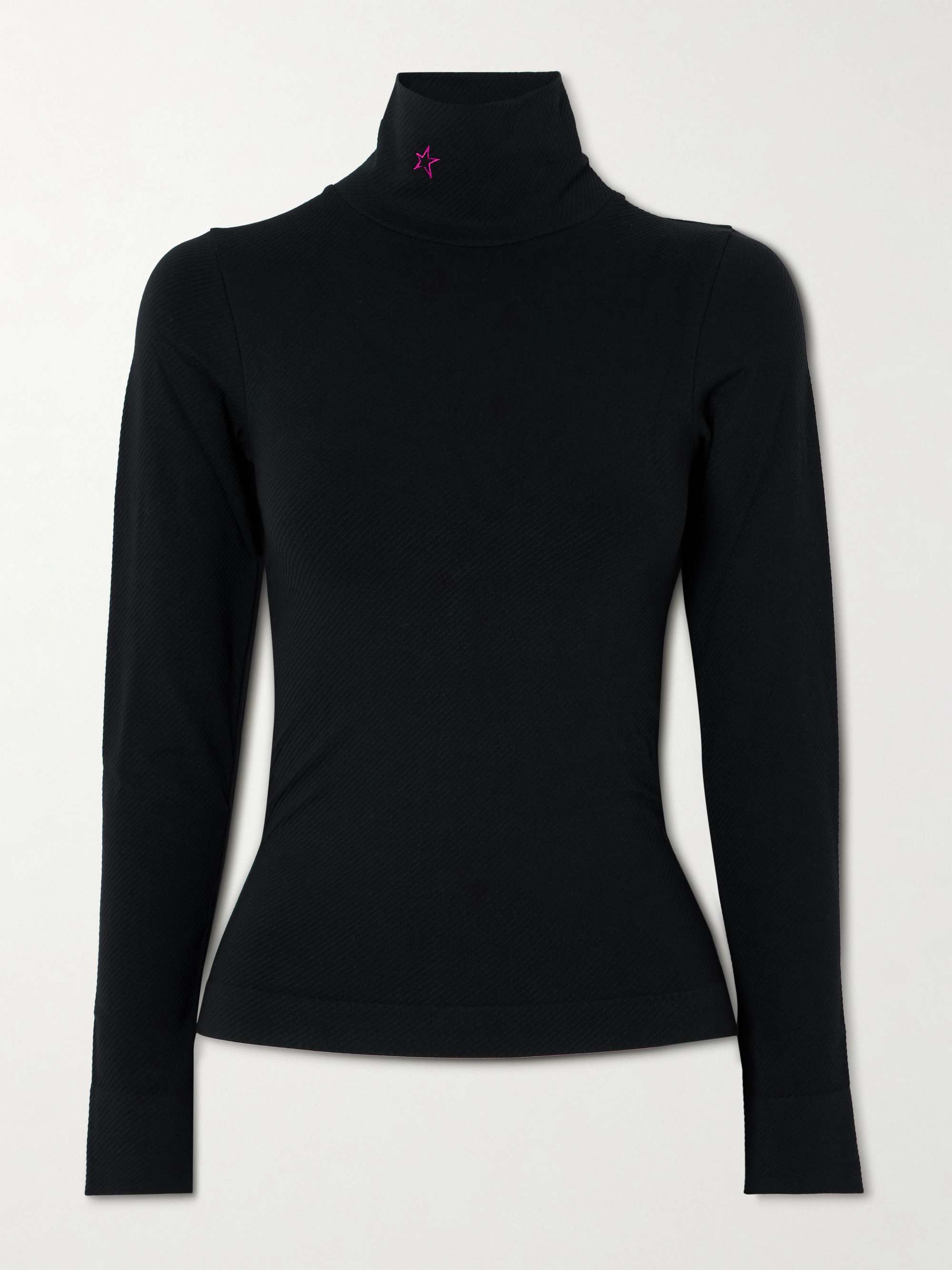 Ribbed thermal modal-blend turtleneck top view