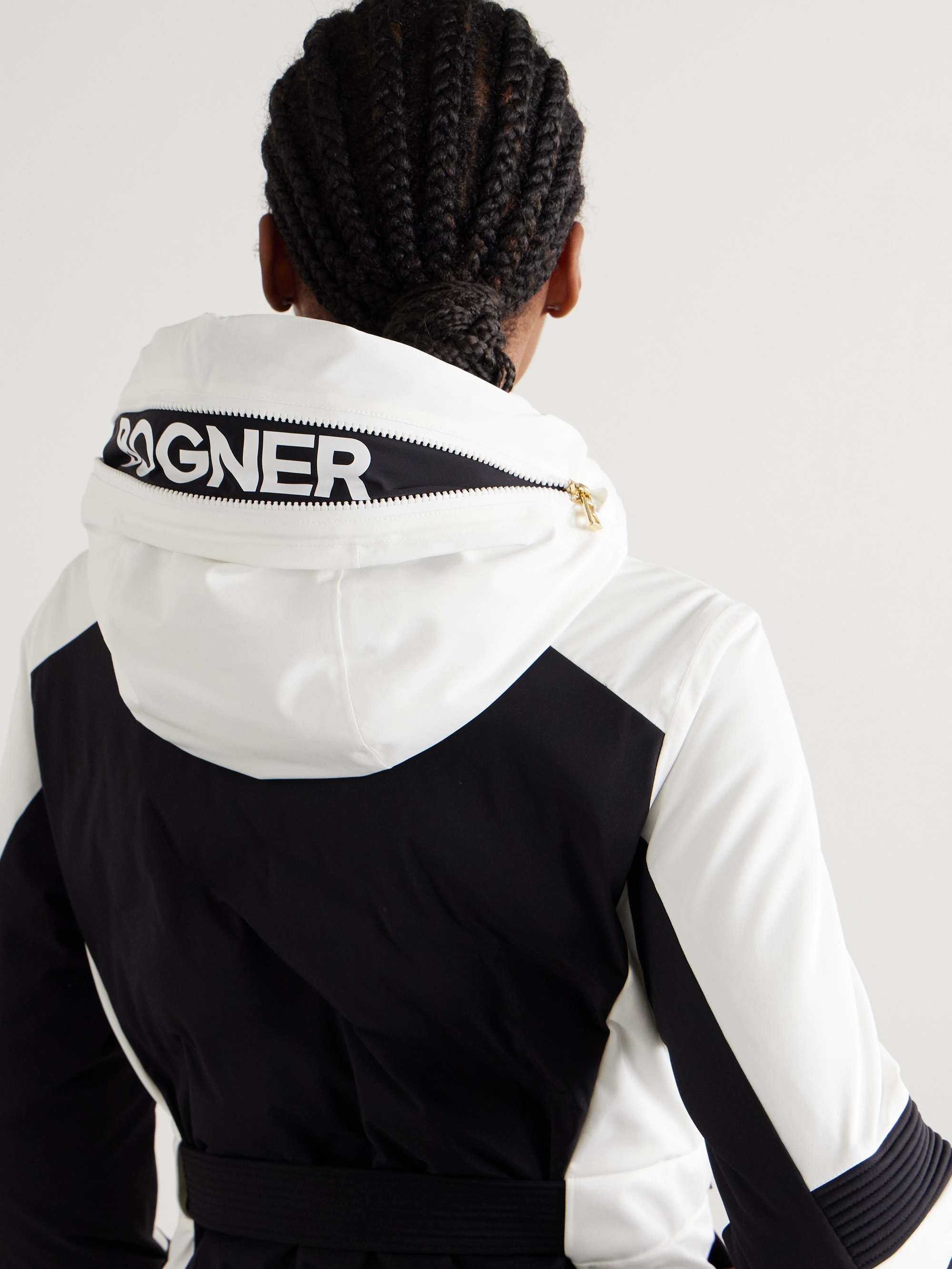 Kira belted hooded quilted ski jacket view