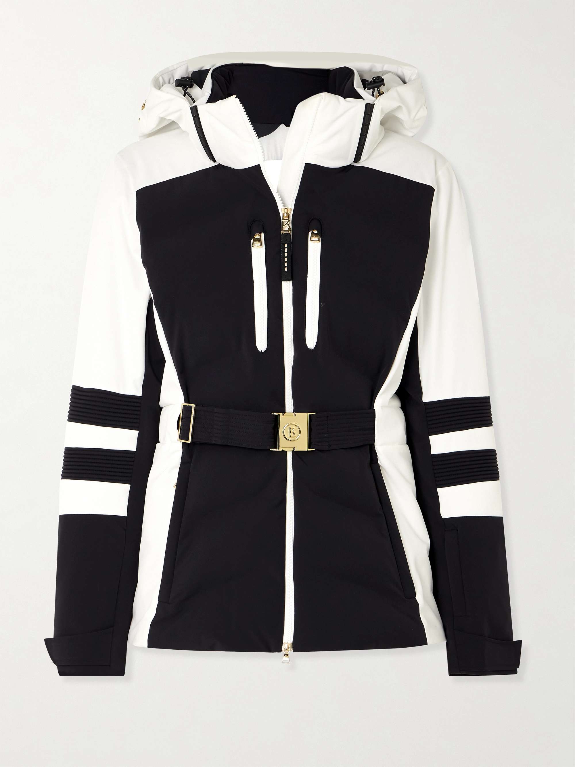 Kira belted hooded quilted ski jacket view