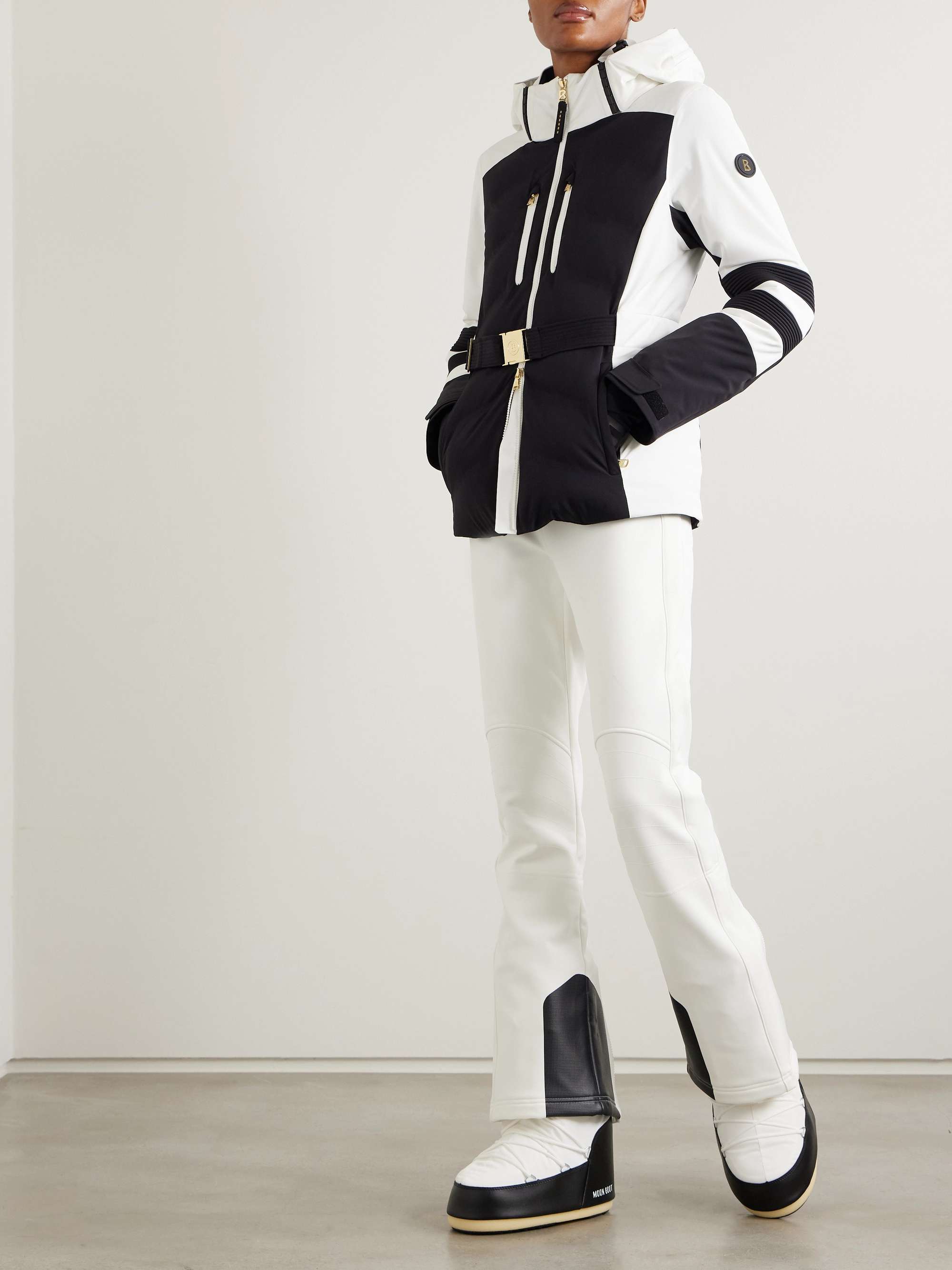Kira belted hooded quilted ski jacket view