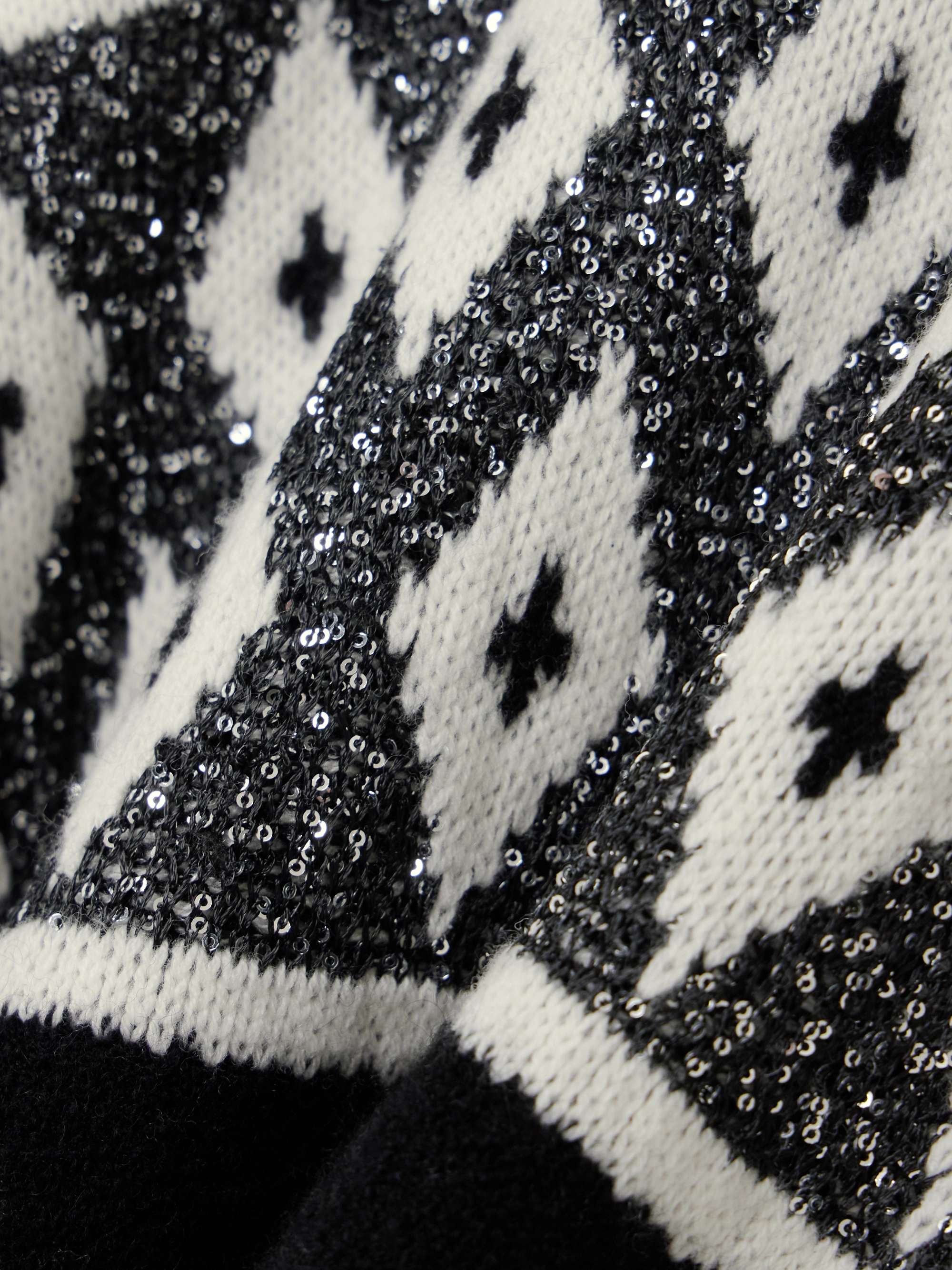 Uda sequin-embellished jacquard-knit wool-blend turtleneck sweater view