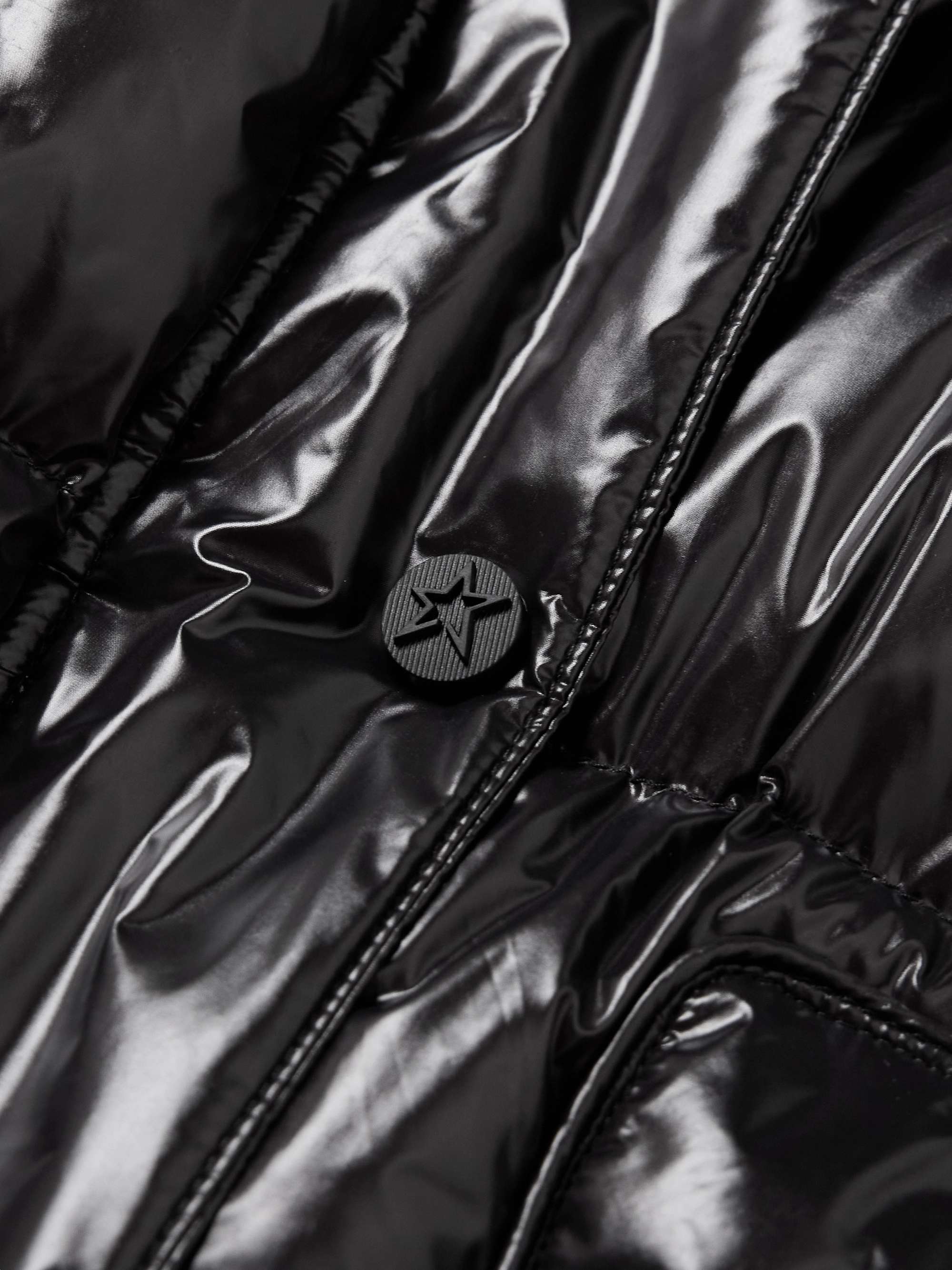 Maya hooded belted quilted glossed-shell down ski jacket view