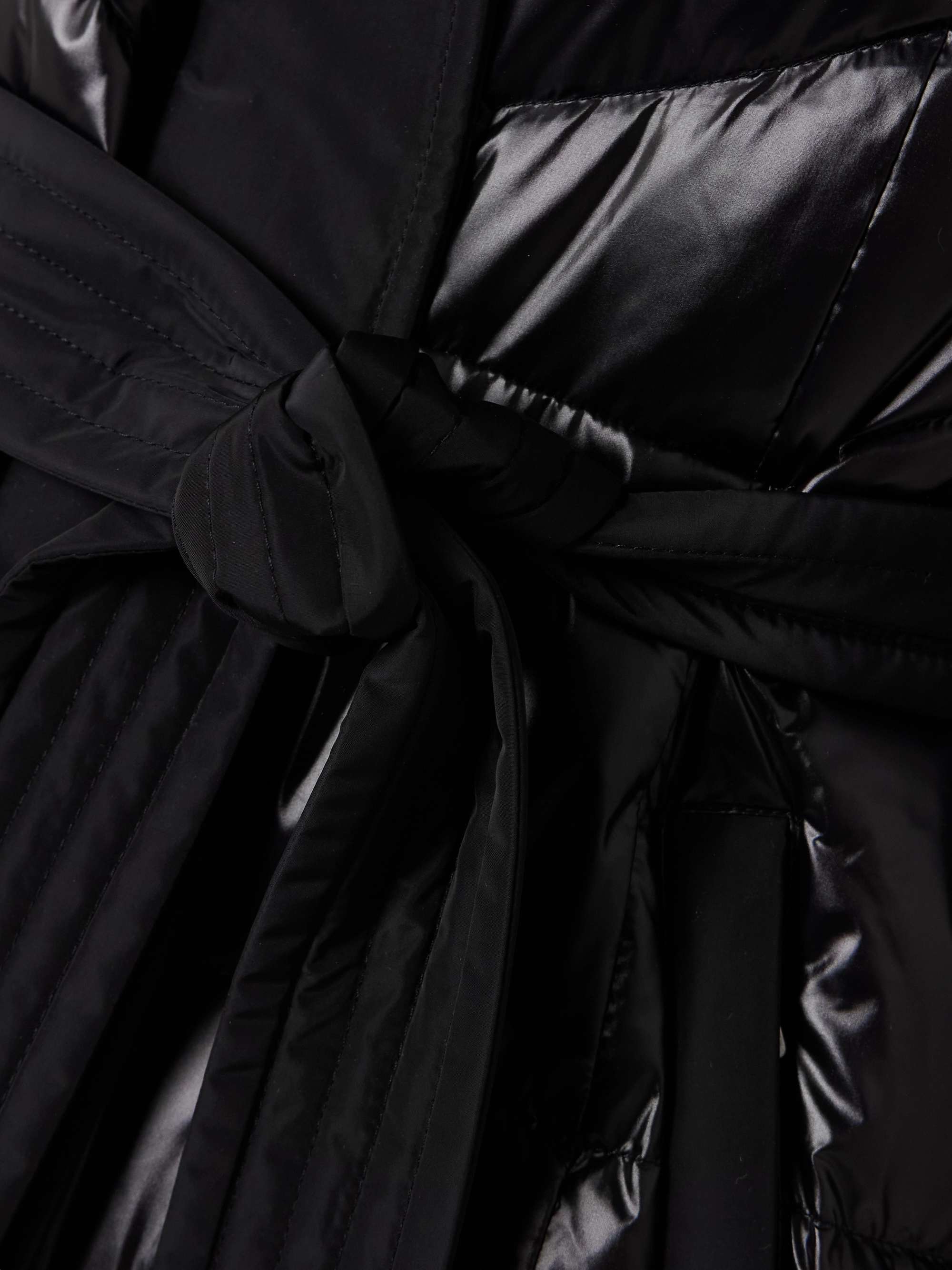 Coralia belted quilted glossed recycled-shell down coat view