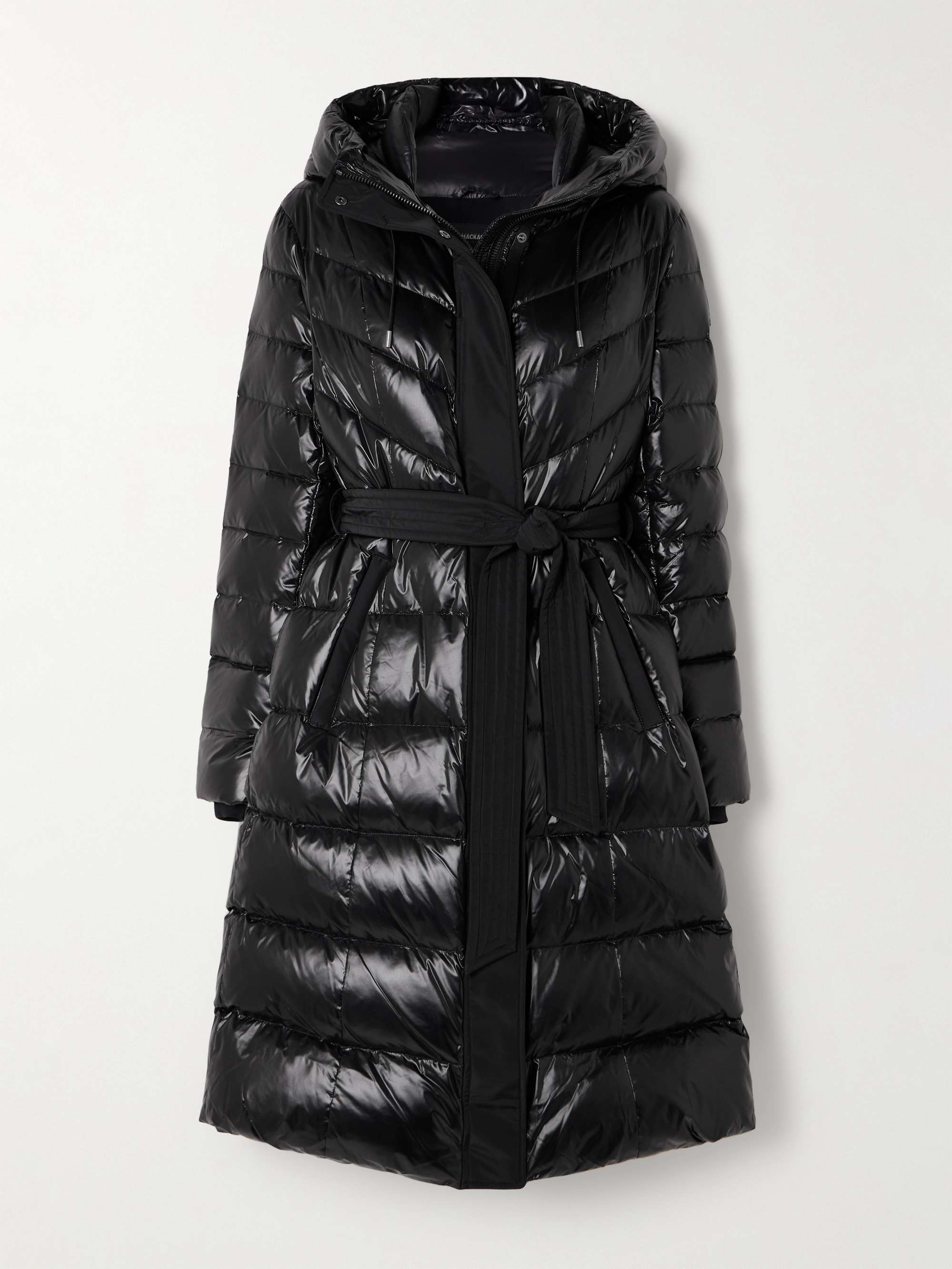 Coralia belted quilted glossed recycled-shell down coat view