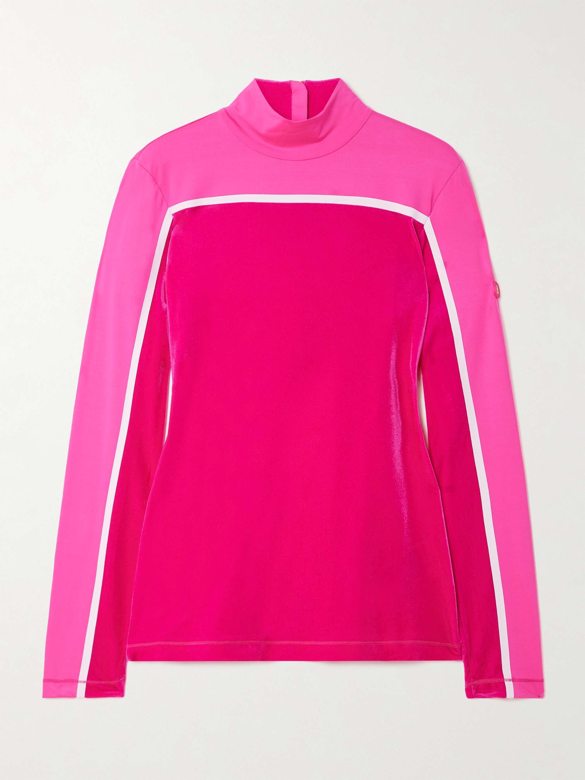 Milu stretch-velour and shell turtleneck top view