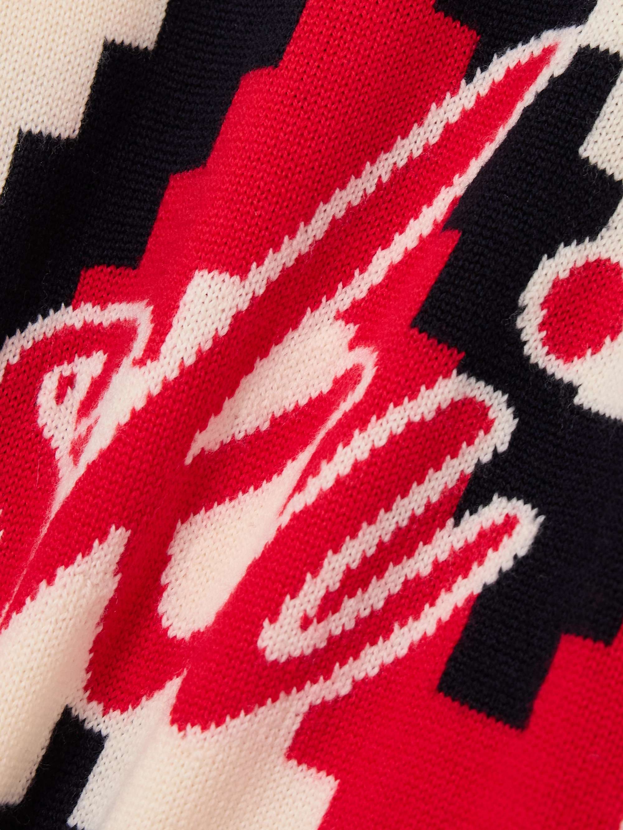 Intarsia merino wool turtleneck sweater view