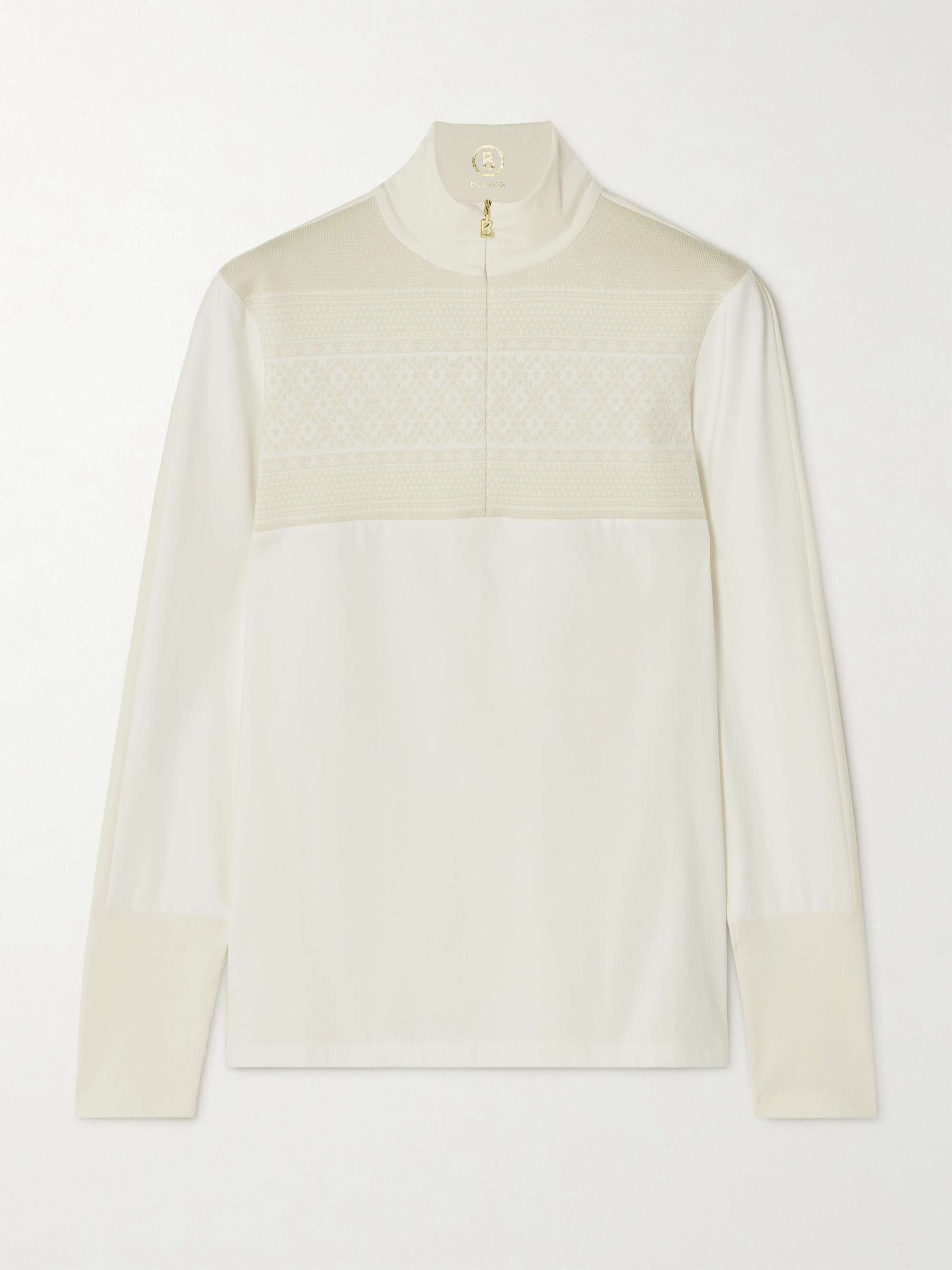 Elissa intarsia knit-trimmed stretch-jersey base layer view