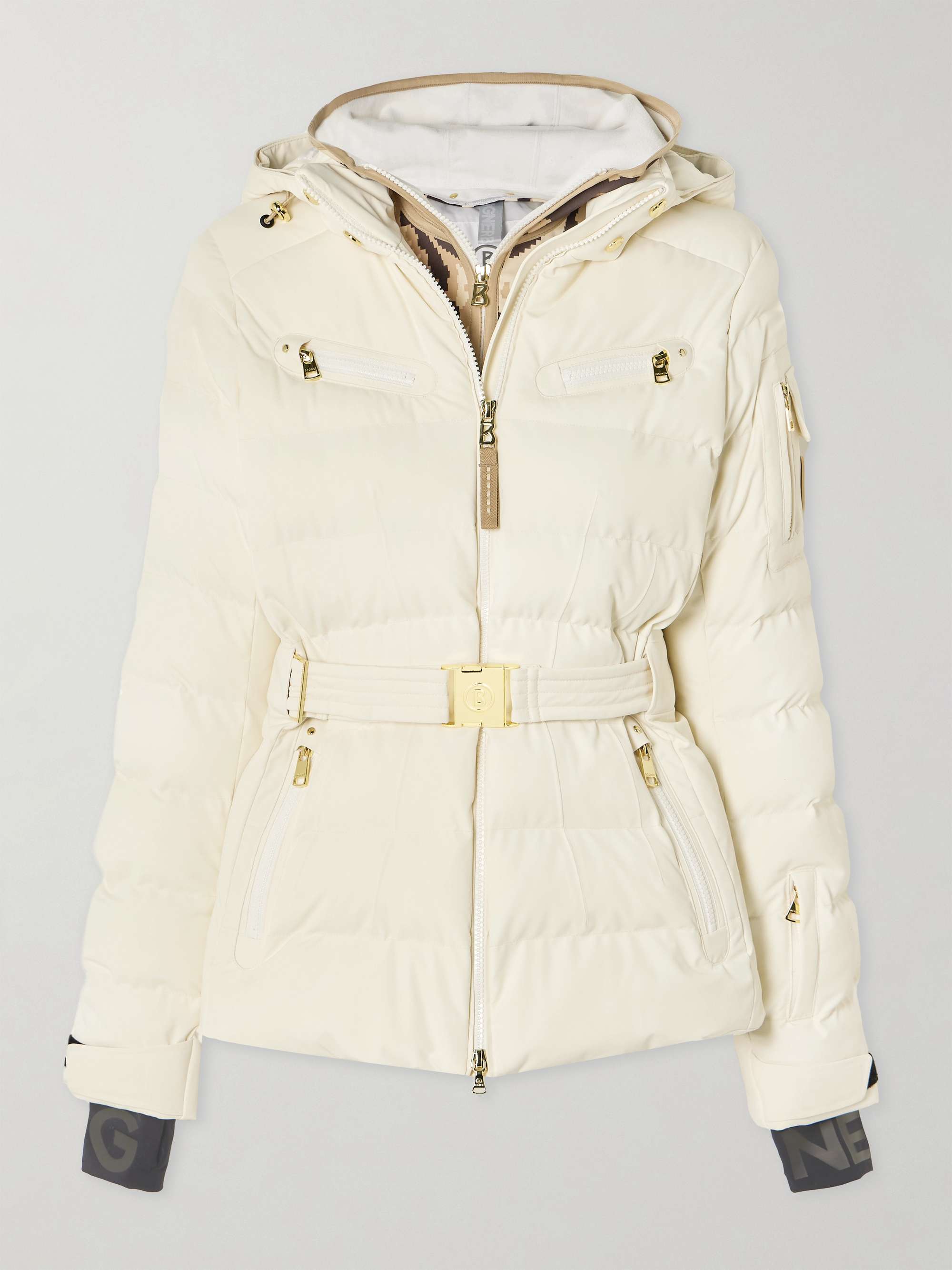 Ellya layered belted quilted ski jacket view