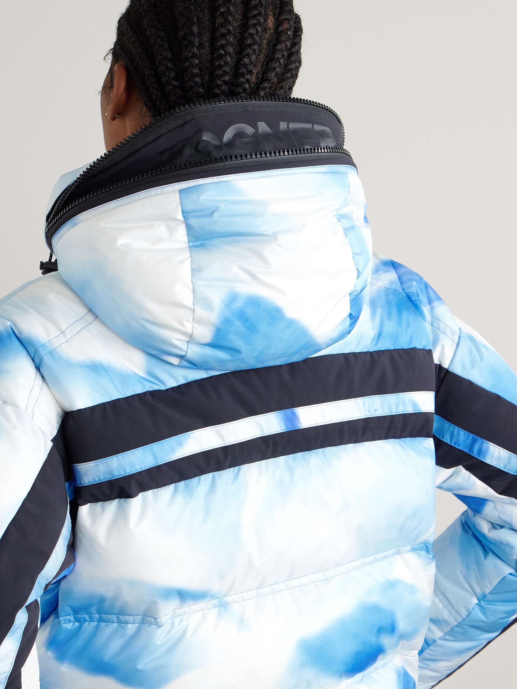 Kelly hooded printed quilted ski jacket view