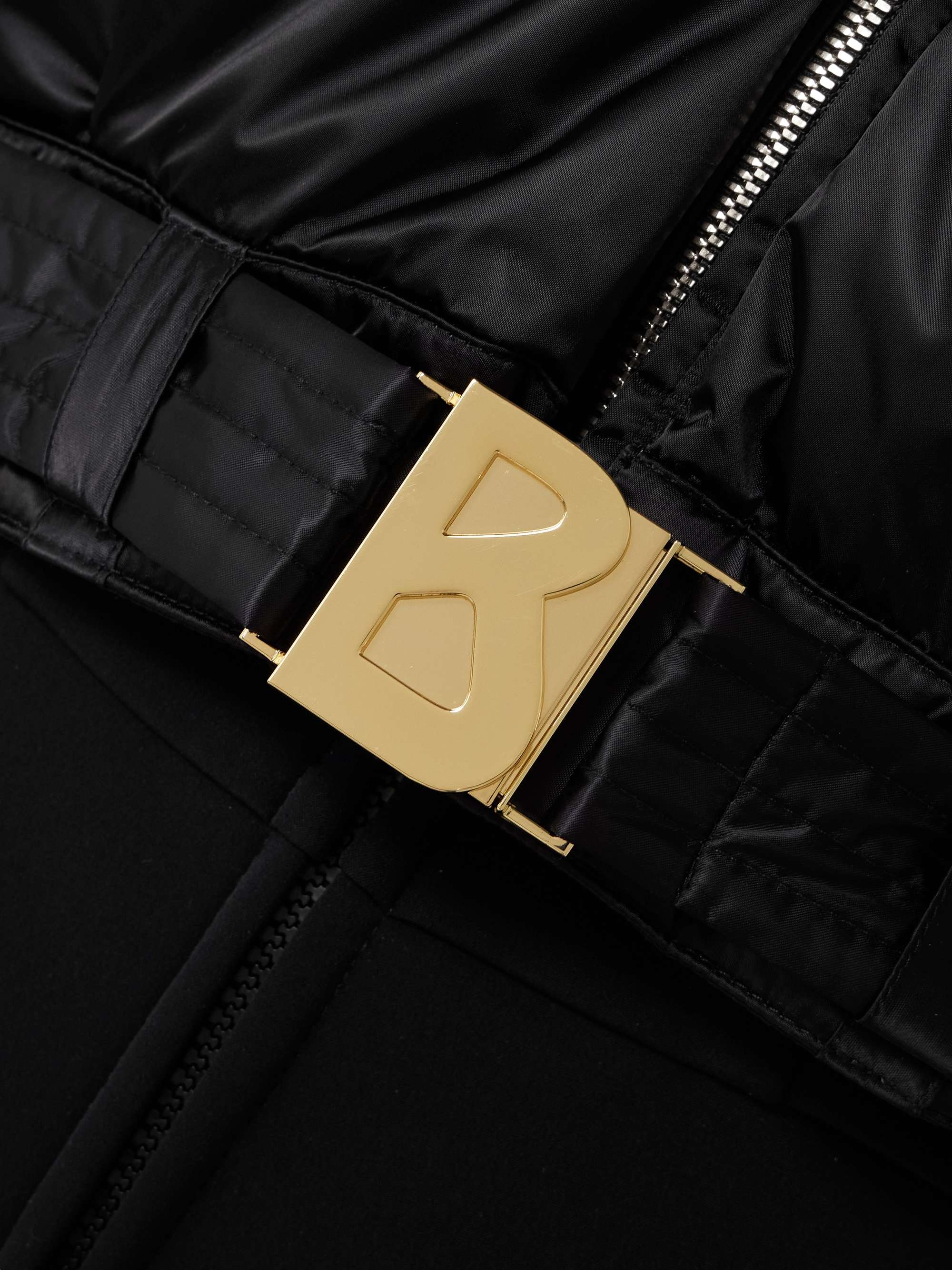 Aya convertible hooded belted quilted recycled down ski suit view