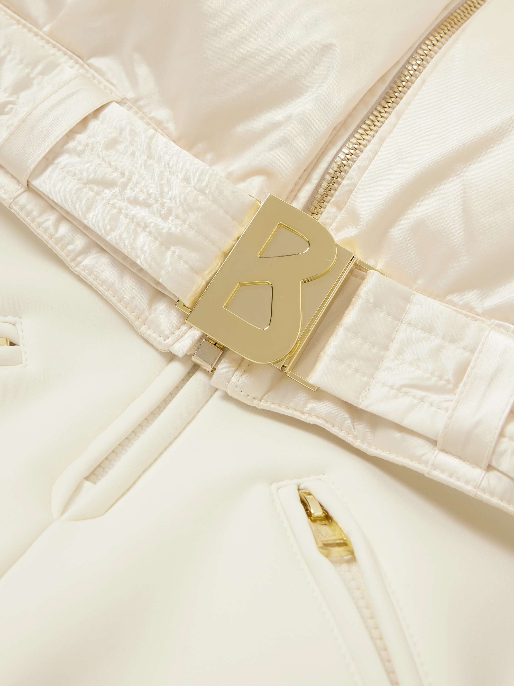 Aya hooded belted quilted recycled down ski suit view