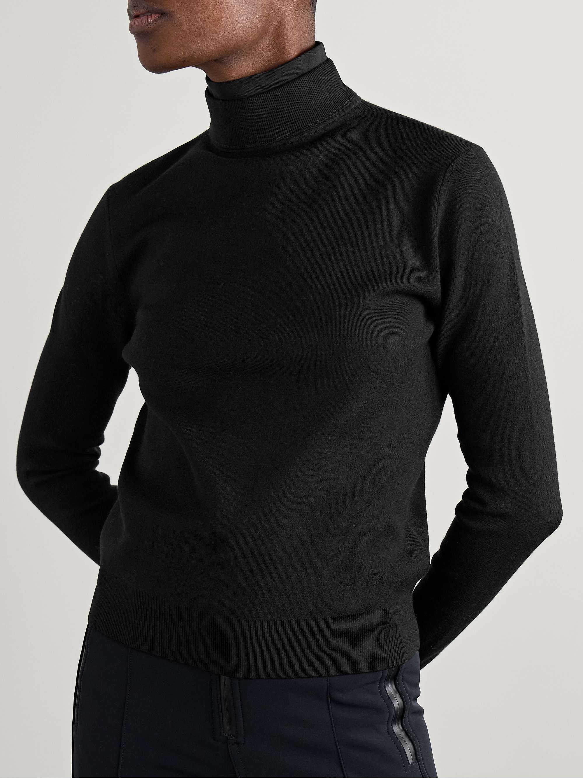Etta layered jersey-trimmed wool-blend turtleneck sweater view