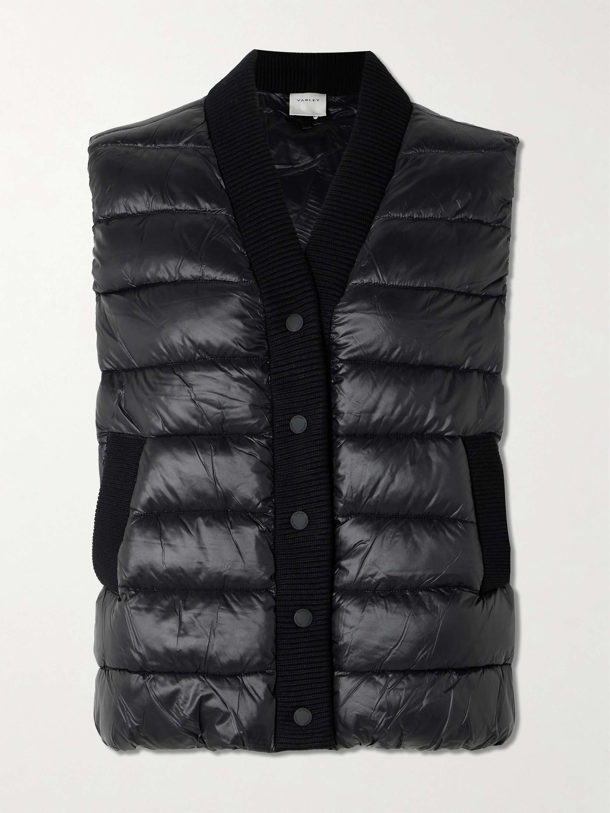 Colwyn Combo ribbed-knit trimmed quilted shell vest view