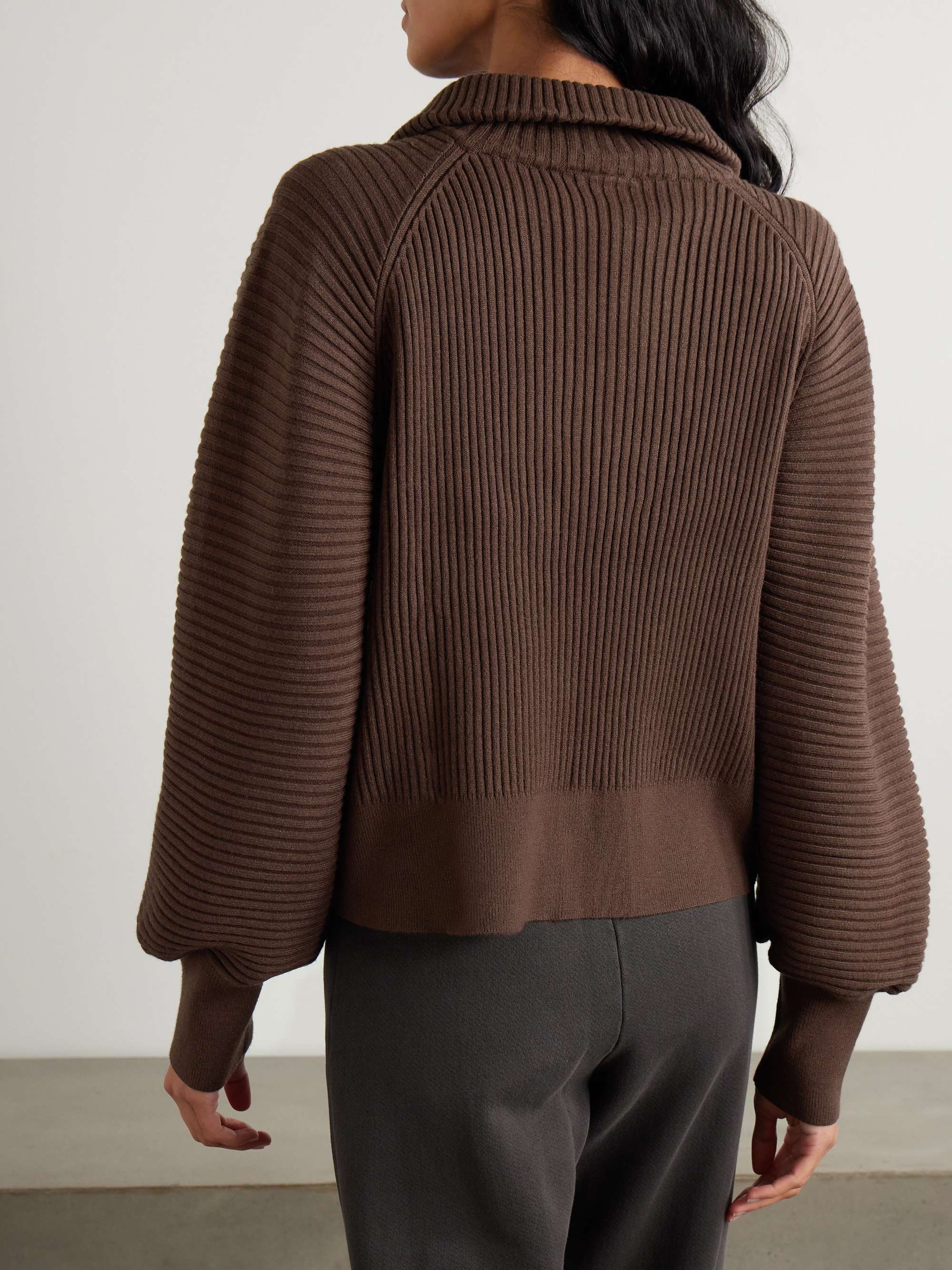 Reid ribbed-knit half-zip sweater view