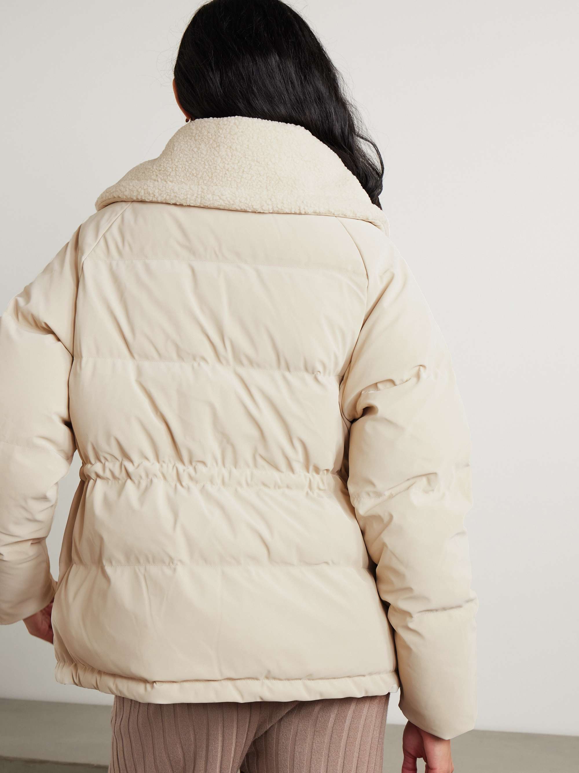 Roseville faux shearling-trimmed faux nubuck down jacket view