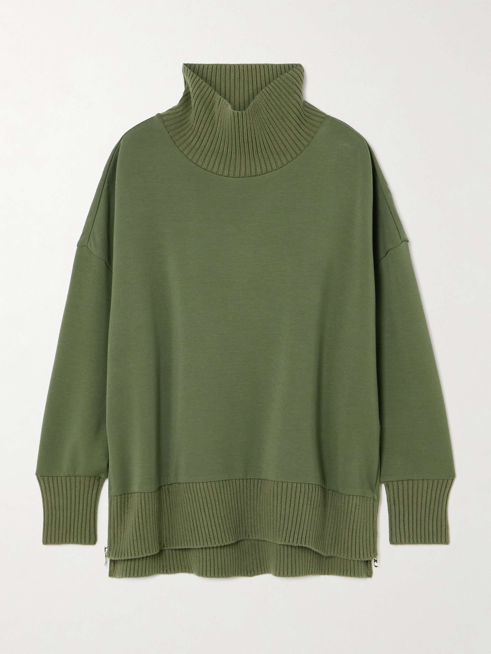 Barker oversized zip-detailed cotton turtleneck sweater view