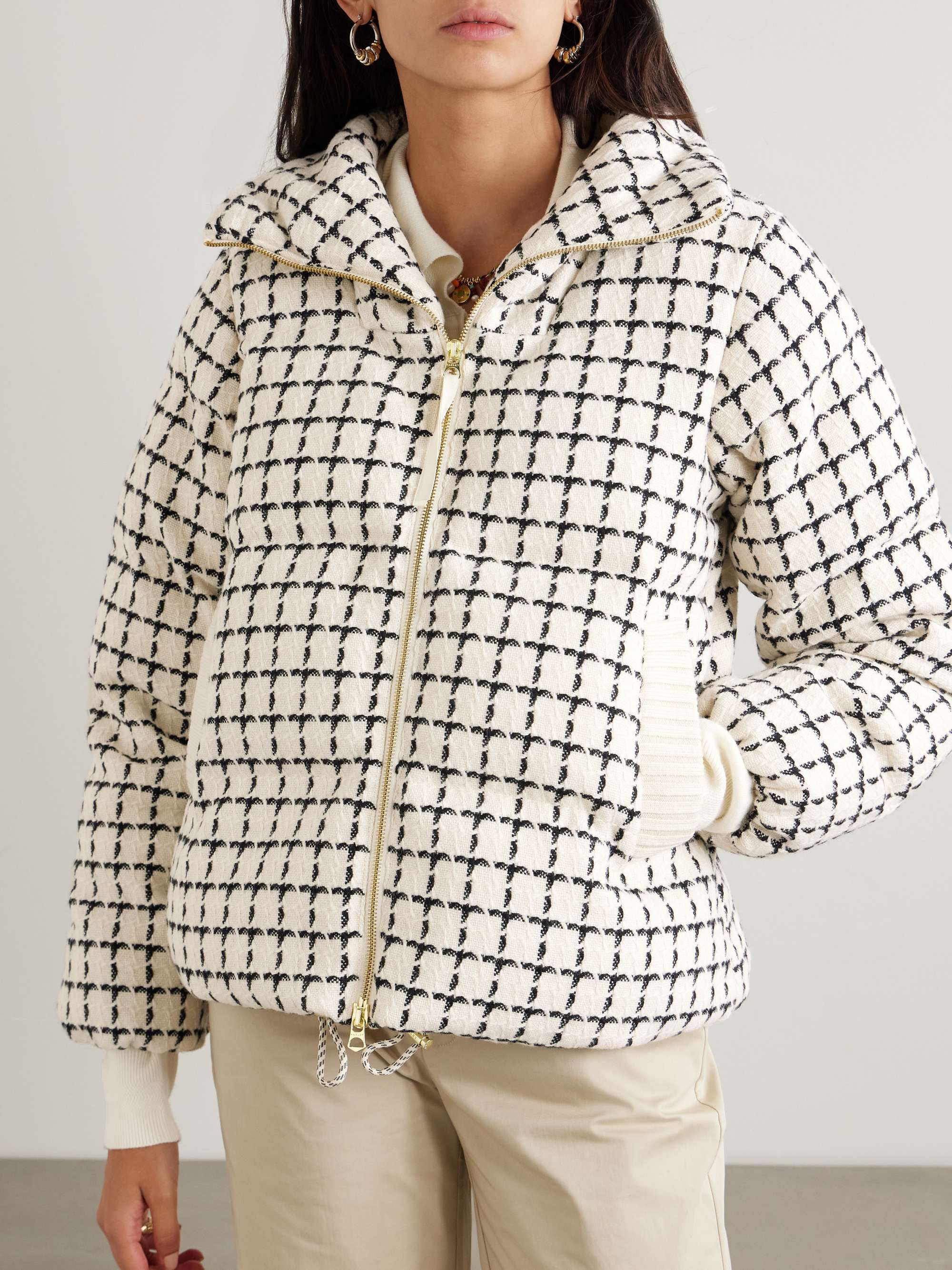 Eugene checked padded wool-blend tweed jacket view