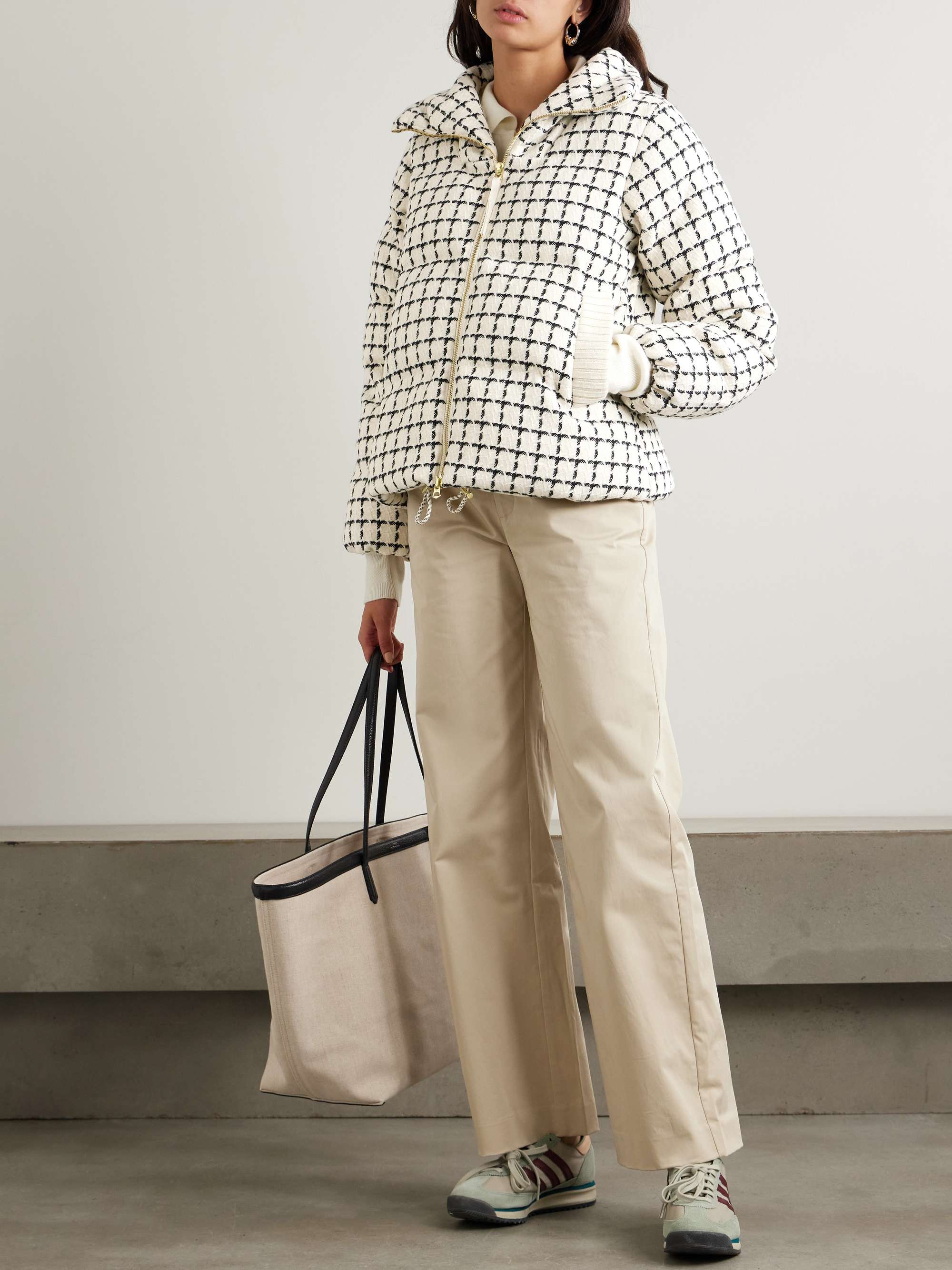 Eugene checked padded wool-blend tweed jacket view