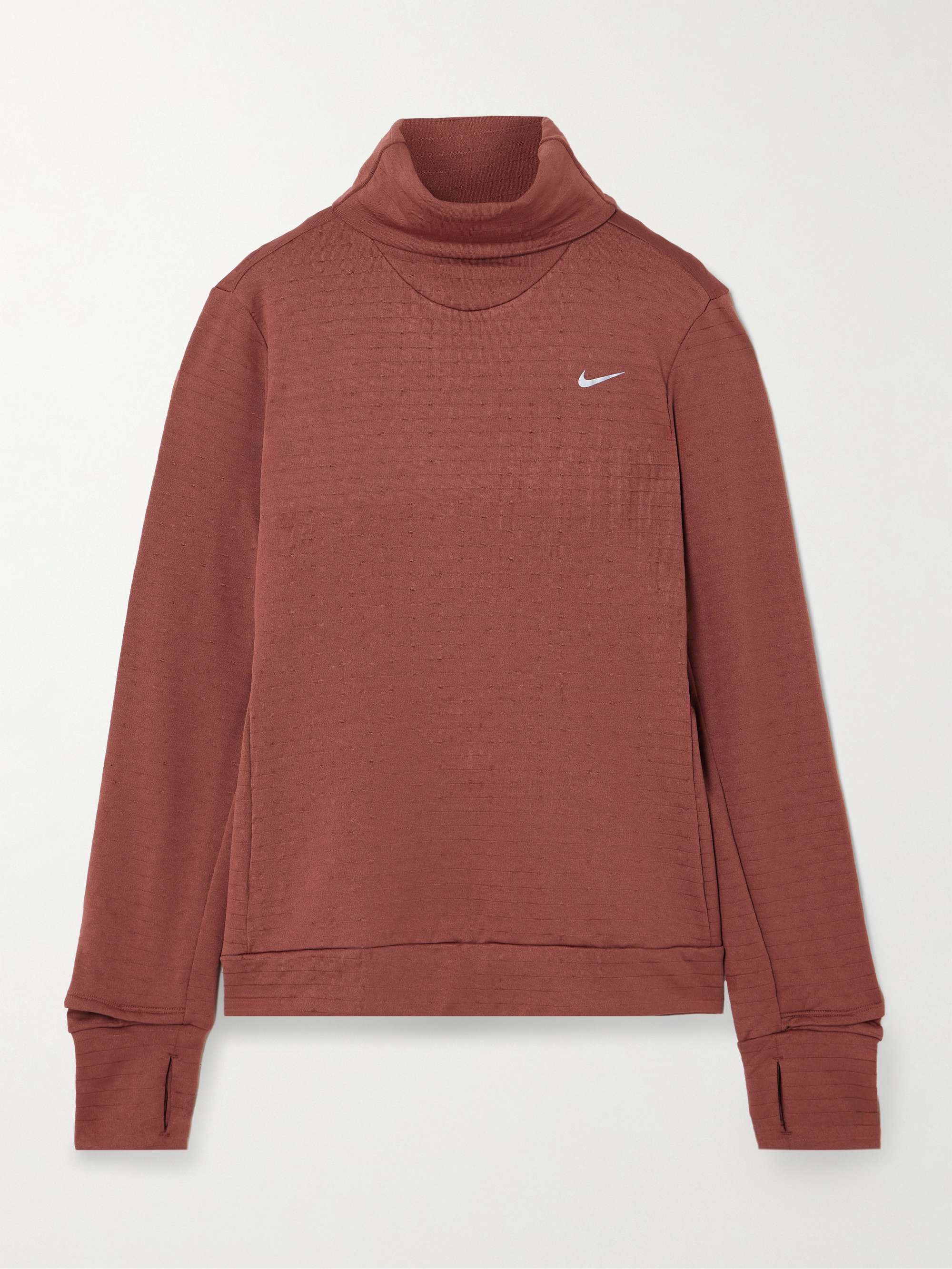 Stretch-jersey turtleneck top view