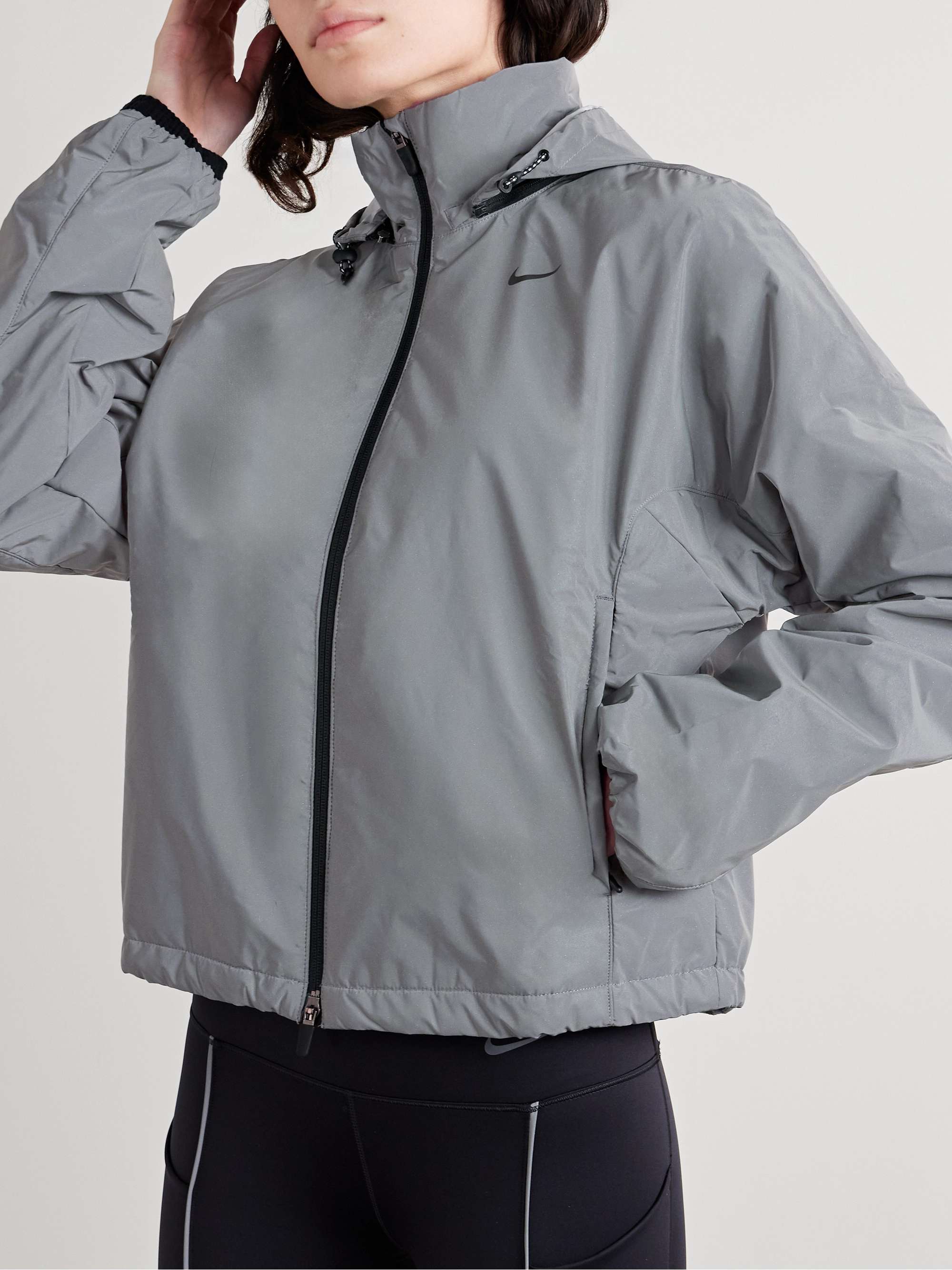 Hooded padded coated Therma-FIT jacket view
