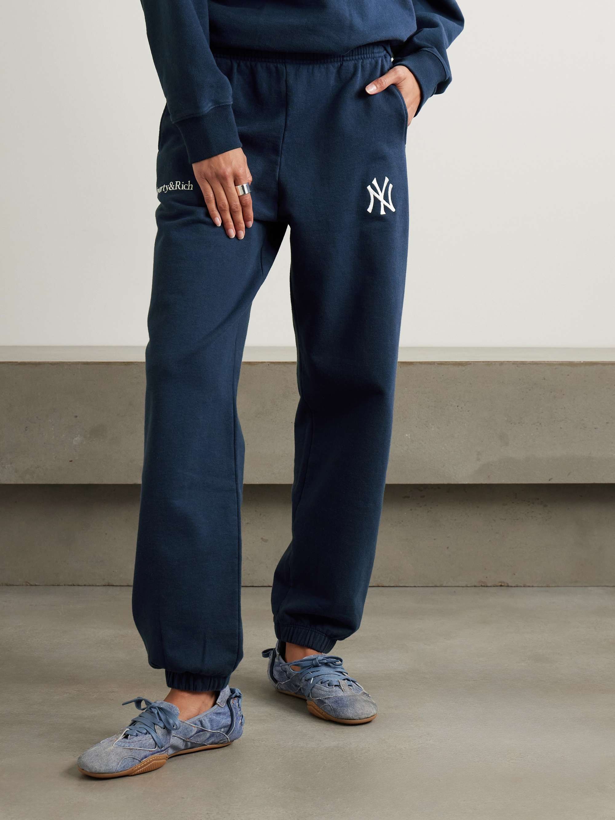 + '47 & The New York Yankees embroidered cotton-jersey tapered sweatpants view