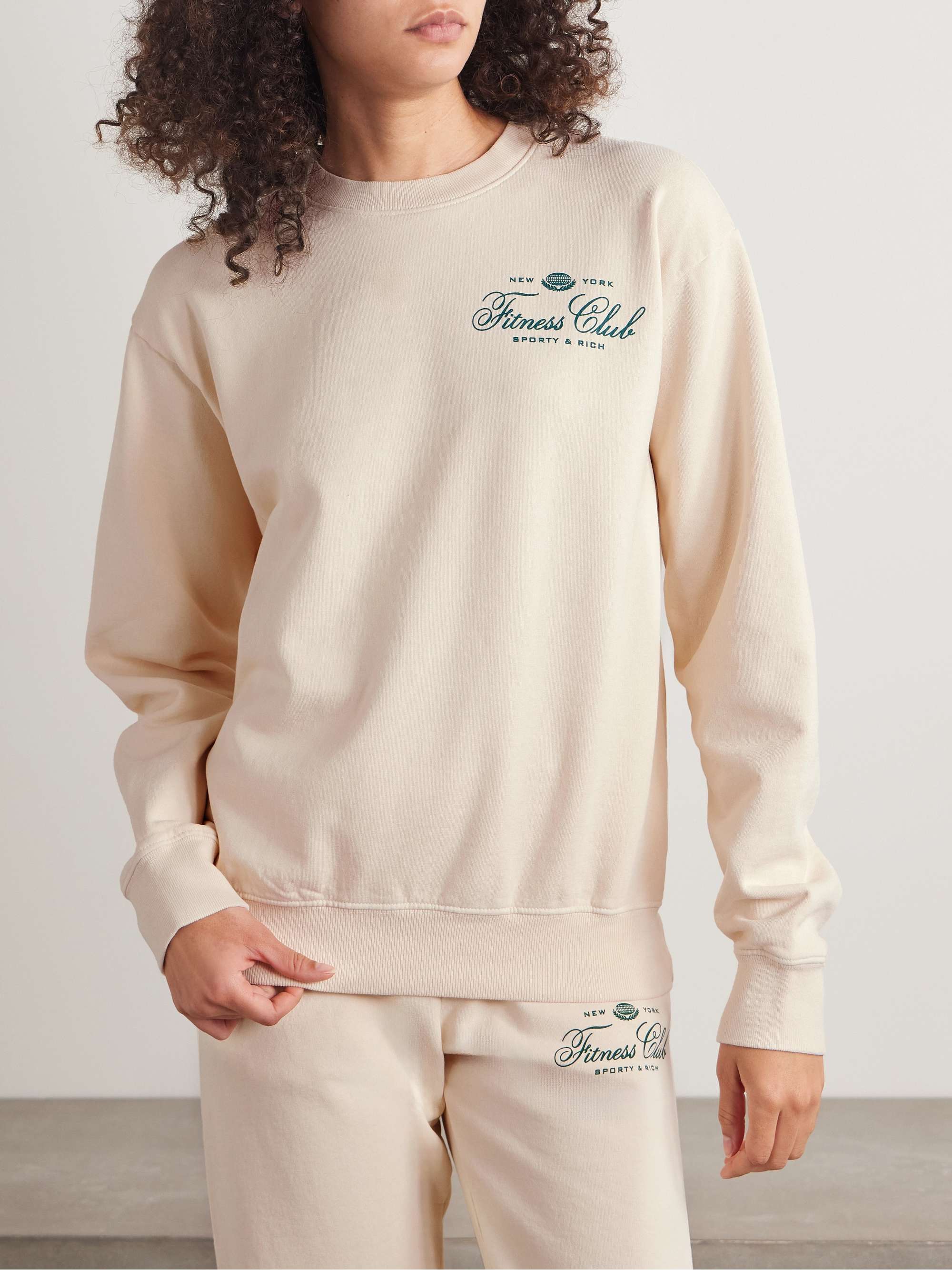 Fitness World printed cotton-jersey sweatshirt view