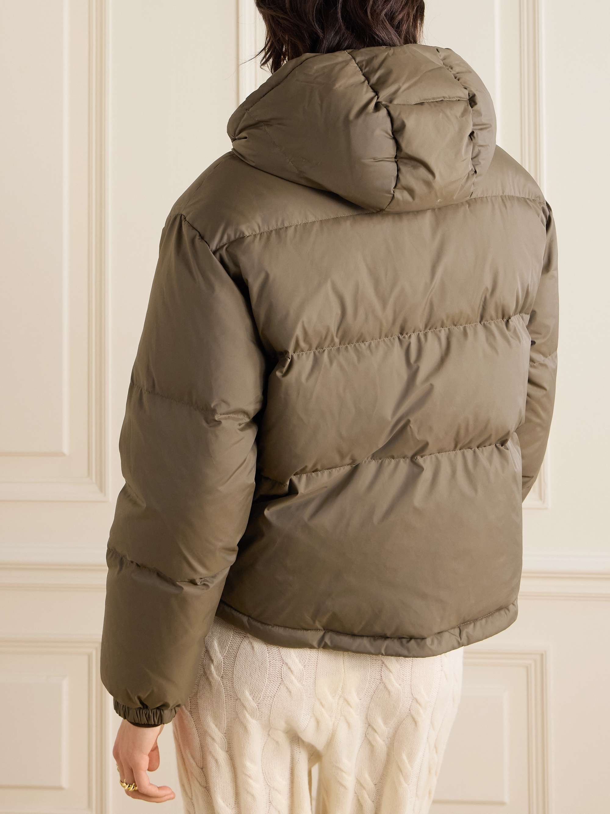 Equestrian Drop logo-appliquéd quilted shell hooded down jacket view