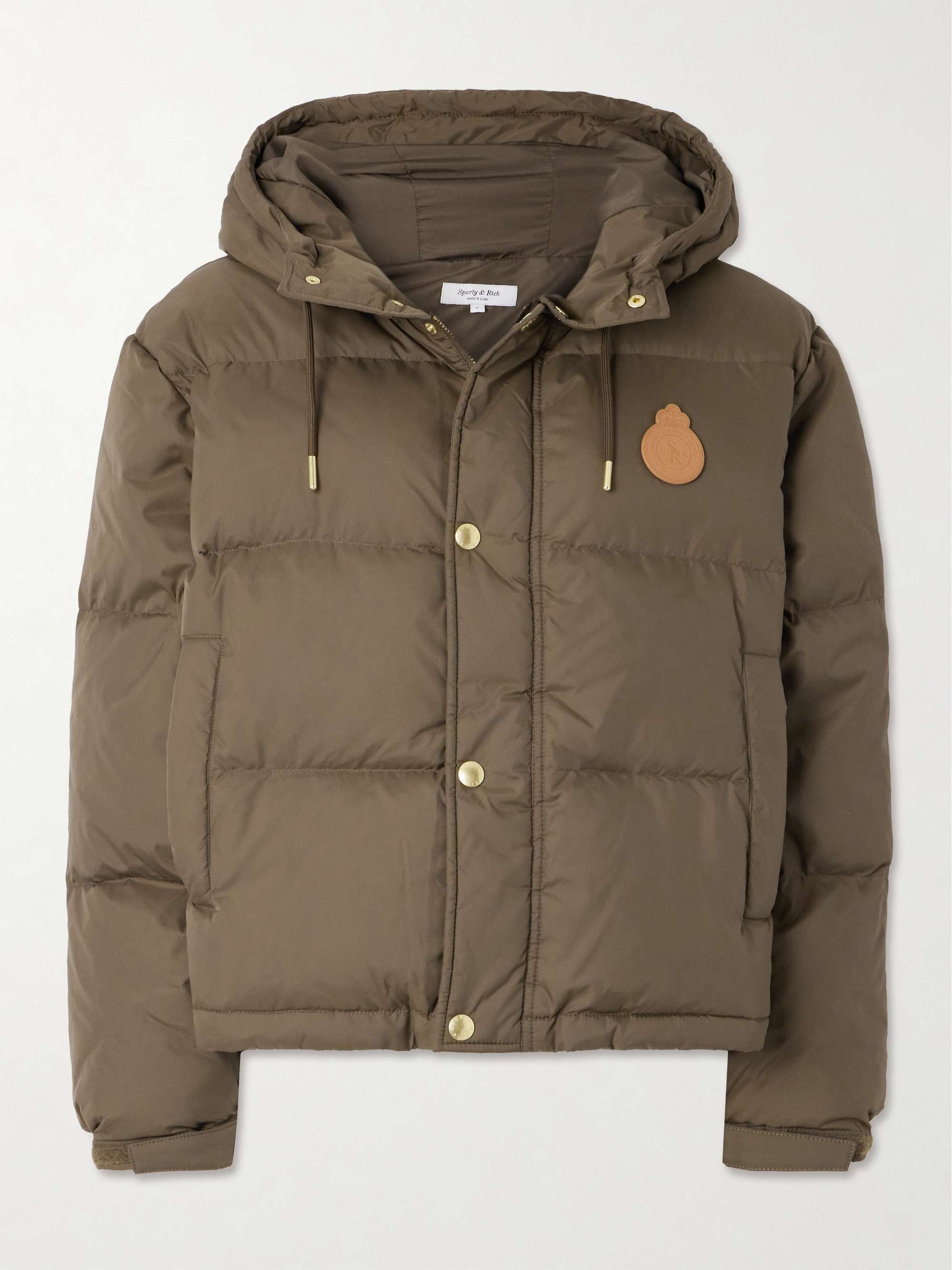 Equestrian Drop logo-appliquéd quilted shell hooded down jacket view