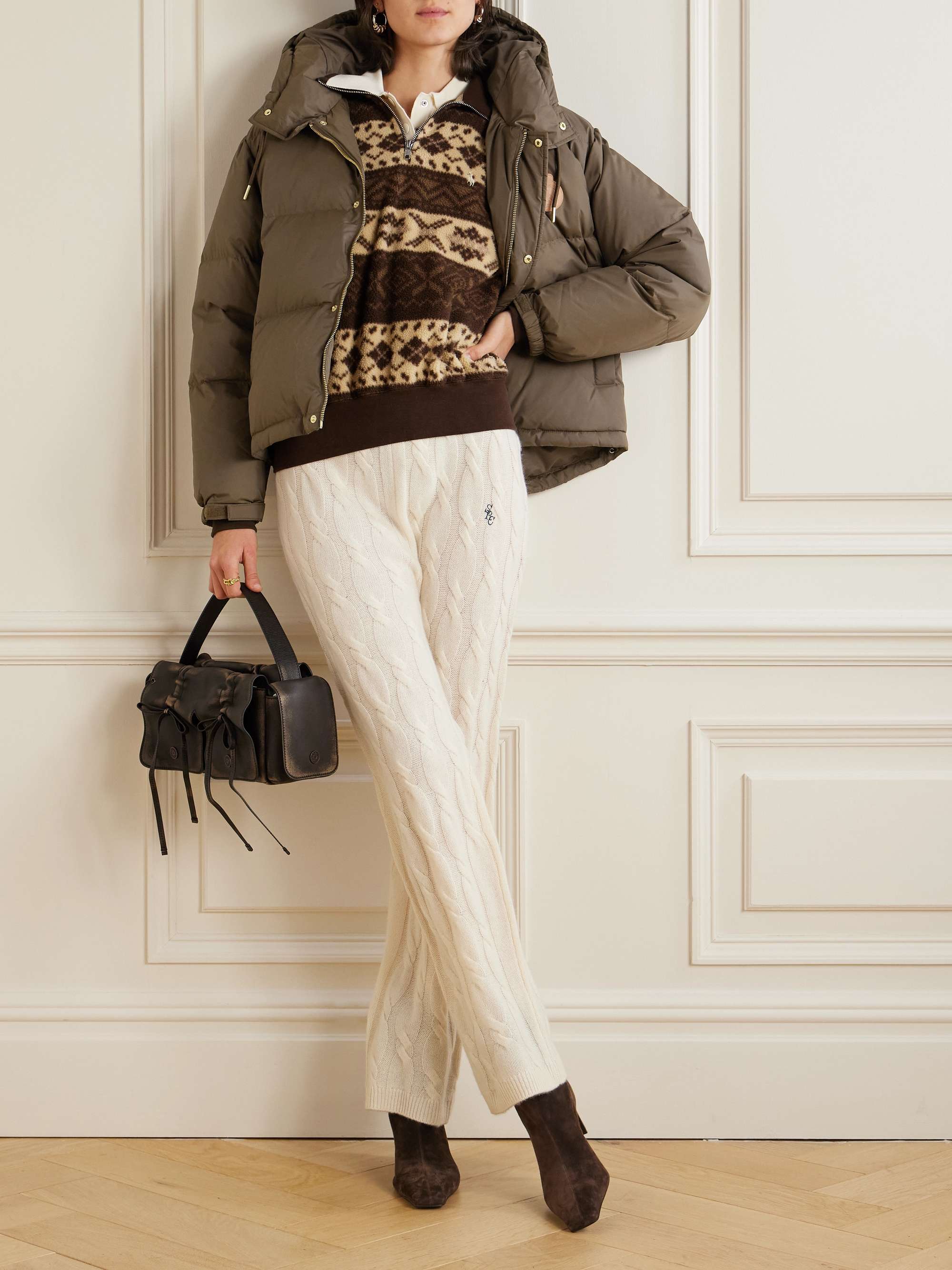 Equestrian Drop logo-appliquéd quilted shell hooded down jacket view