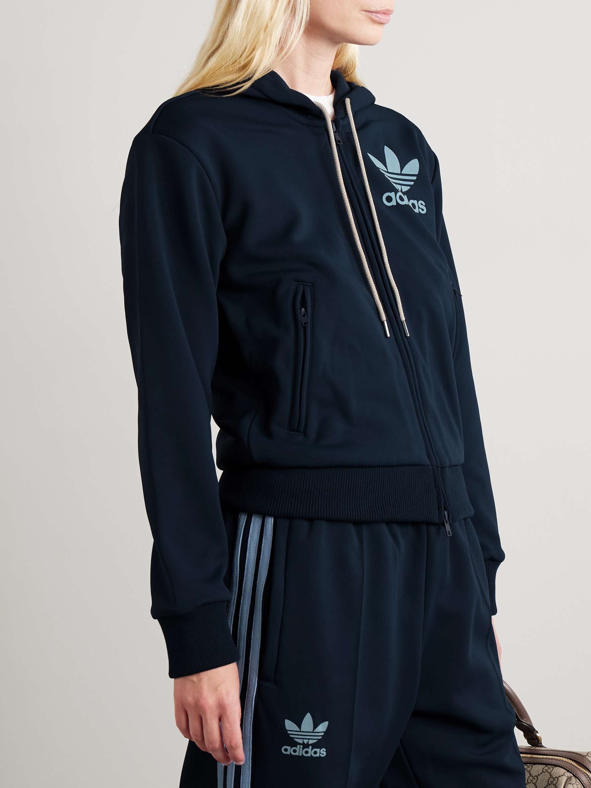 + Wales Bonner hooded recycled-jersey track jacket view
