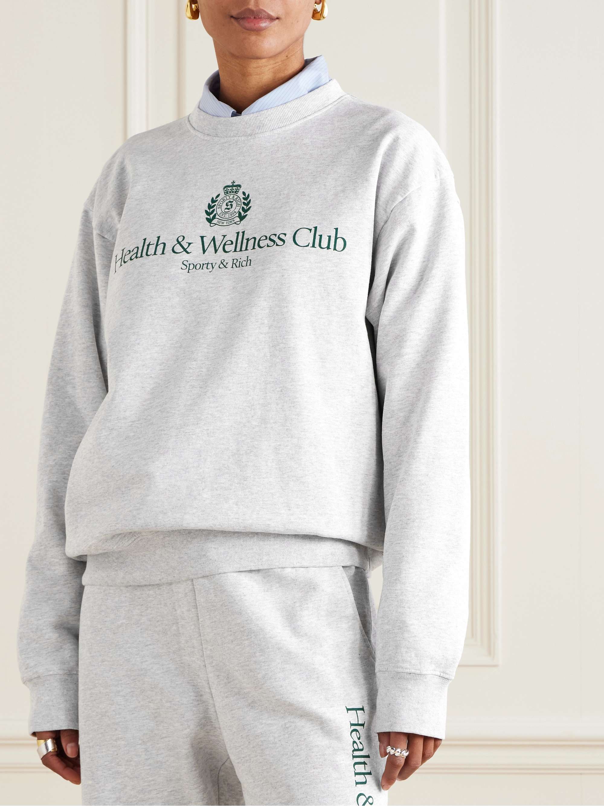 Printed cotton-blend jersey sweatshirt view